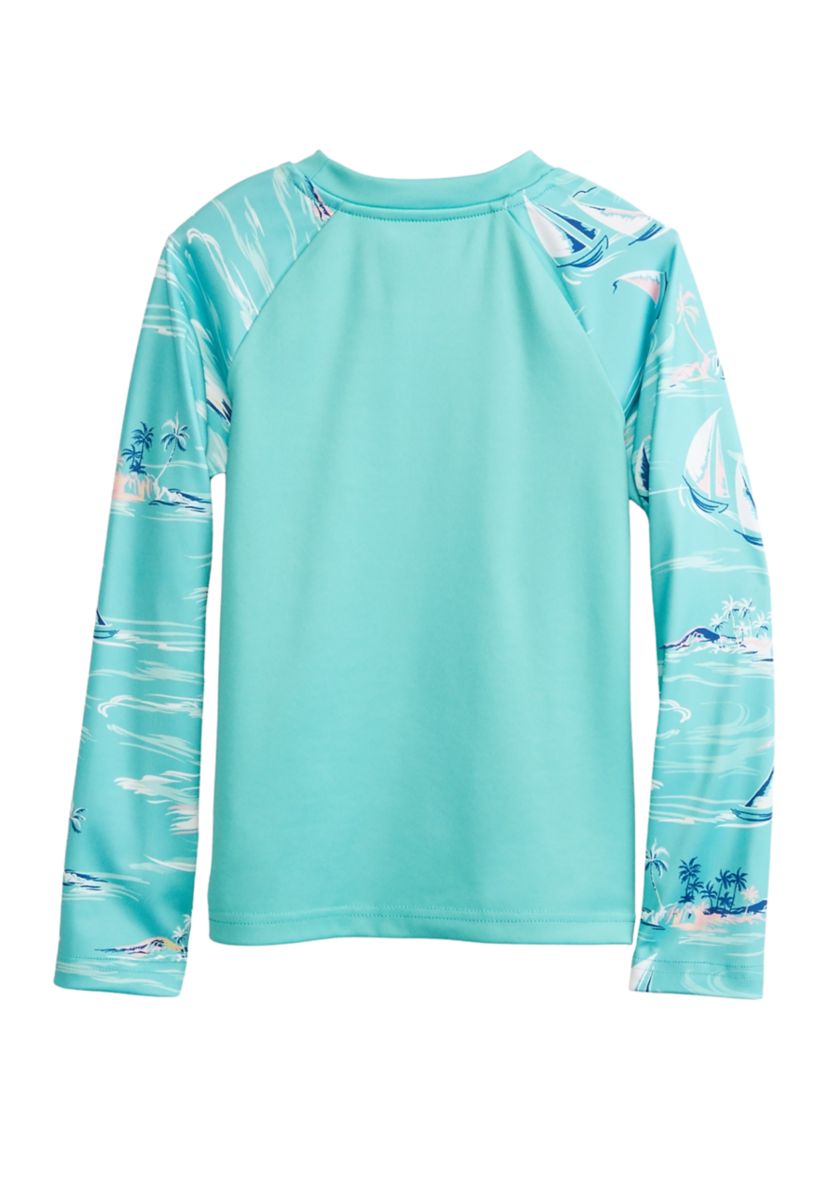 Boys 4-7 Long Sleeve Printed Swim Rash Guard