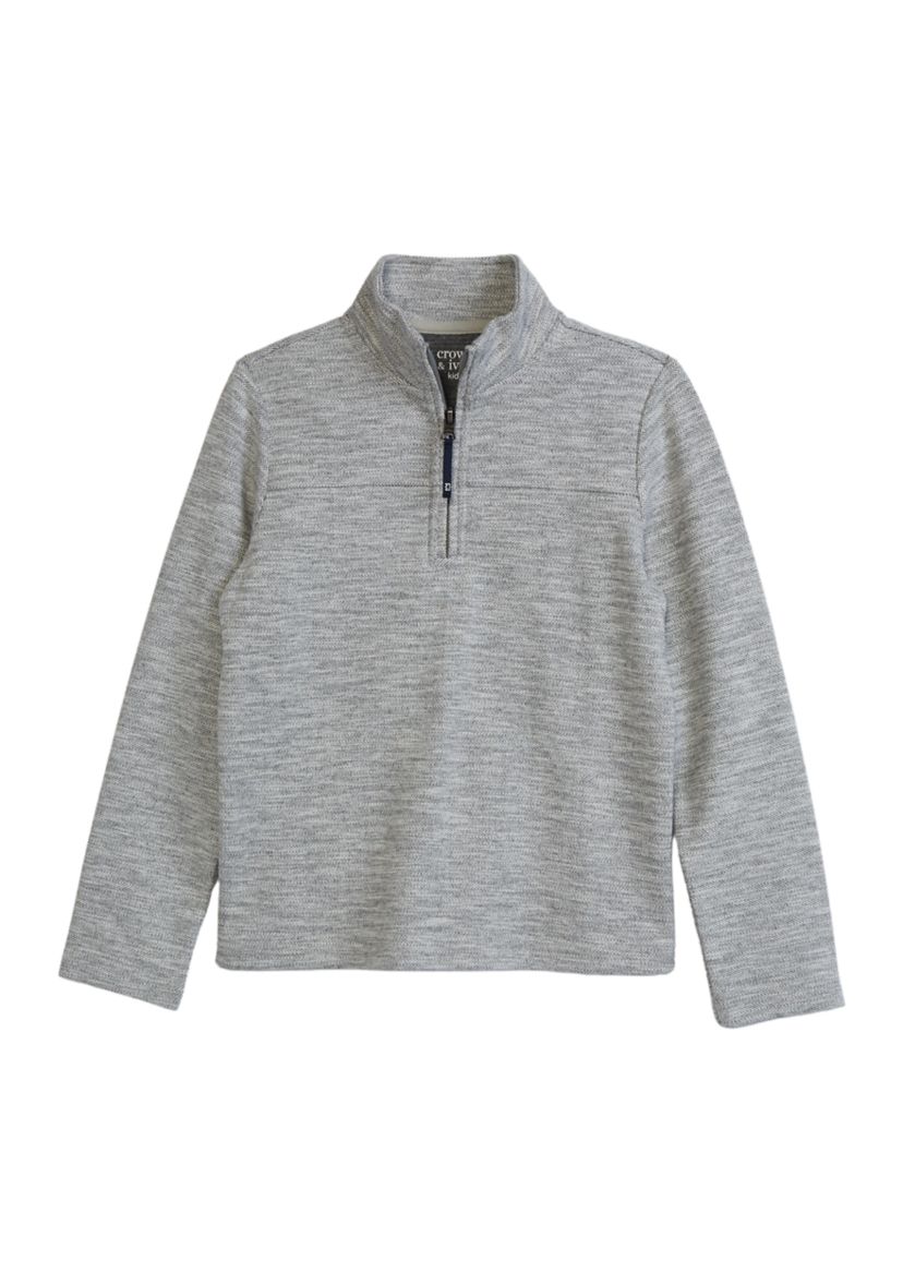 Boys 4-7 Heather Herringbone 1/4 Zip Pullover