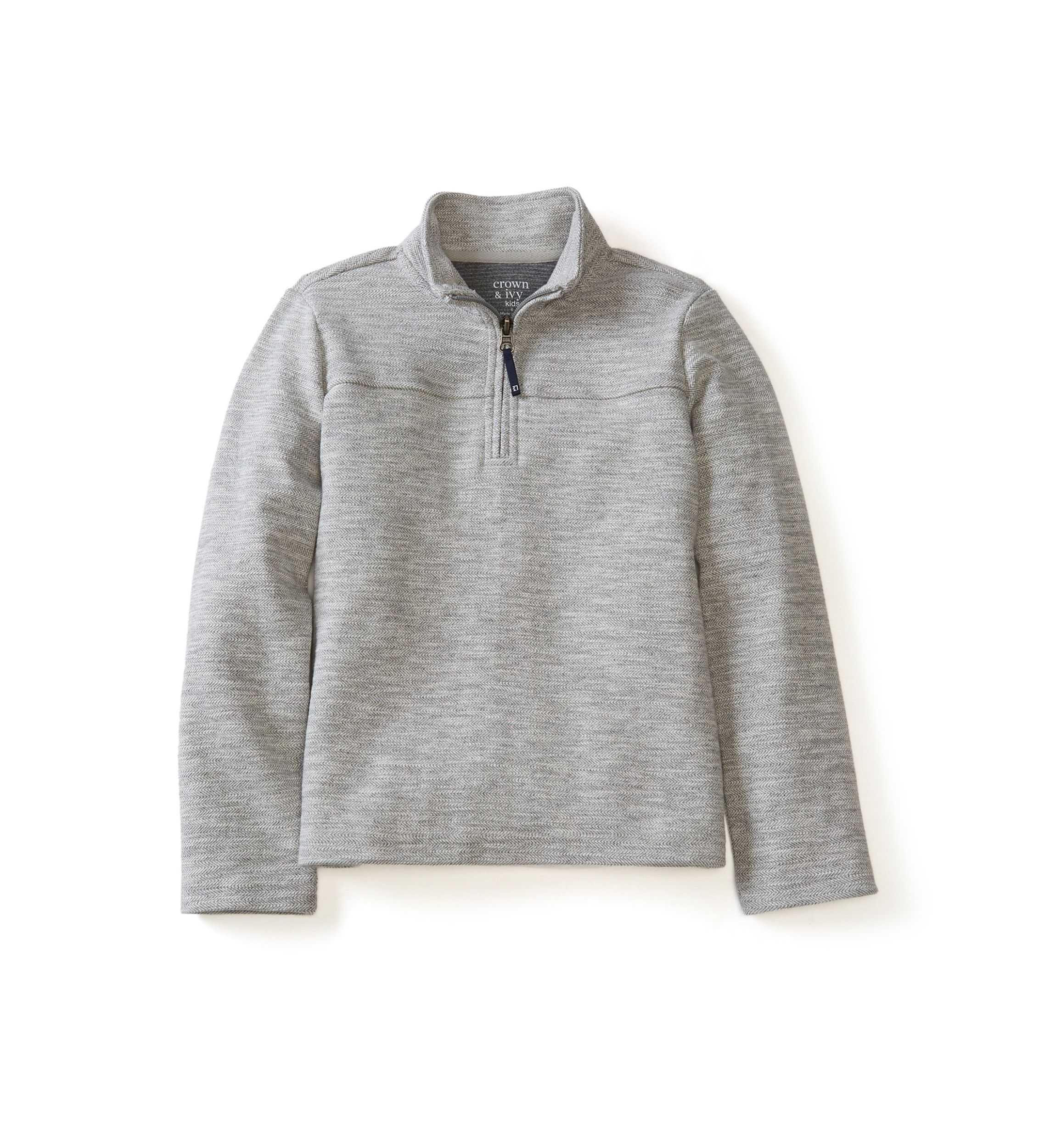 Boys 4-7 Herringbone Quarter Zip Pullover