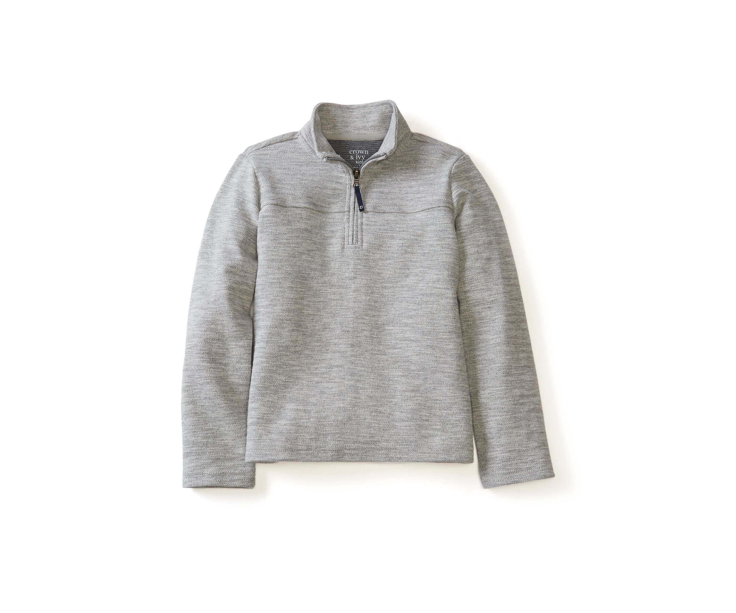 Boys 4-7 Herringbone Quarter Zip Pullover