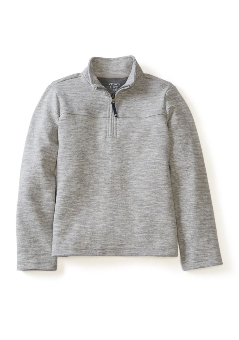 Boys 4-7 Herringbone Quarter Zip Pullover