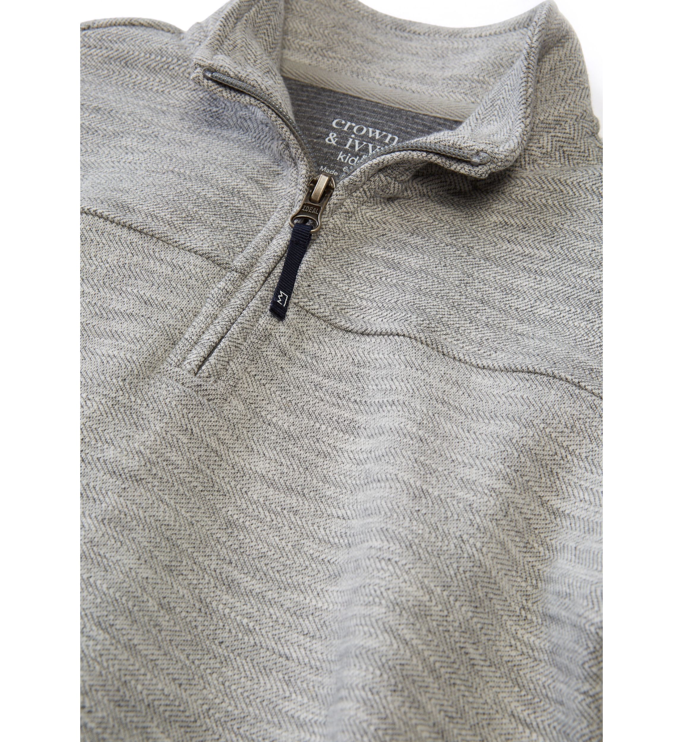Boys 4-7 Herringbone Quarter Zip Pullover