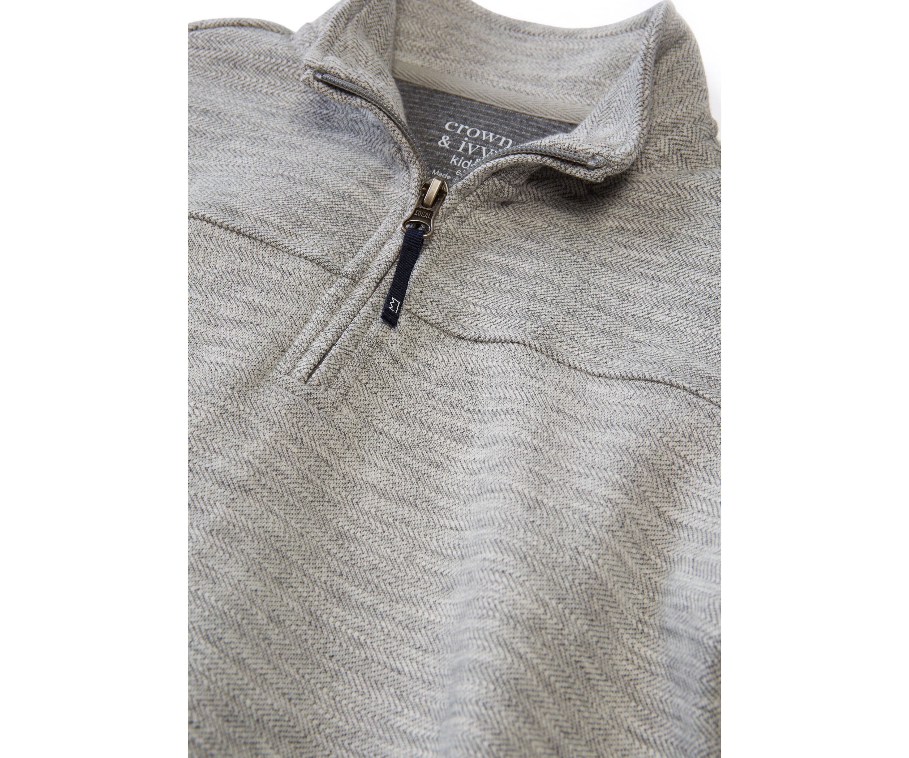 Boys 4-7 Herringbone Quarter Zip Pullover