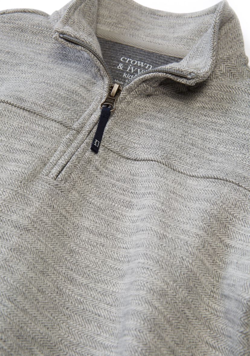 Boys 4-7 Herringbone Quarter Zip Pullover