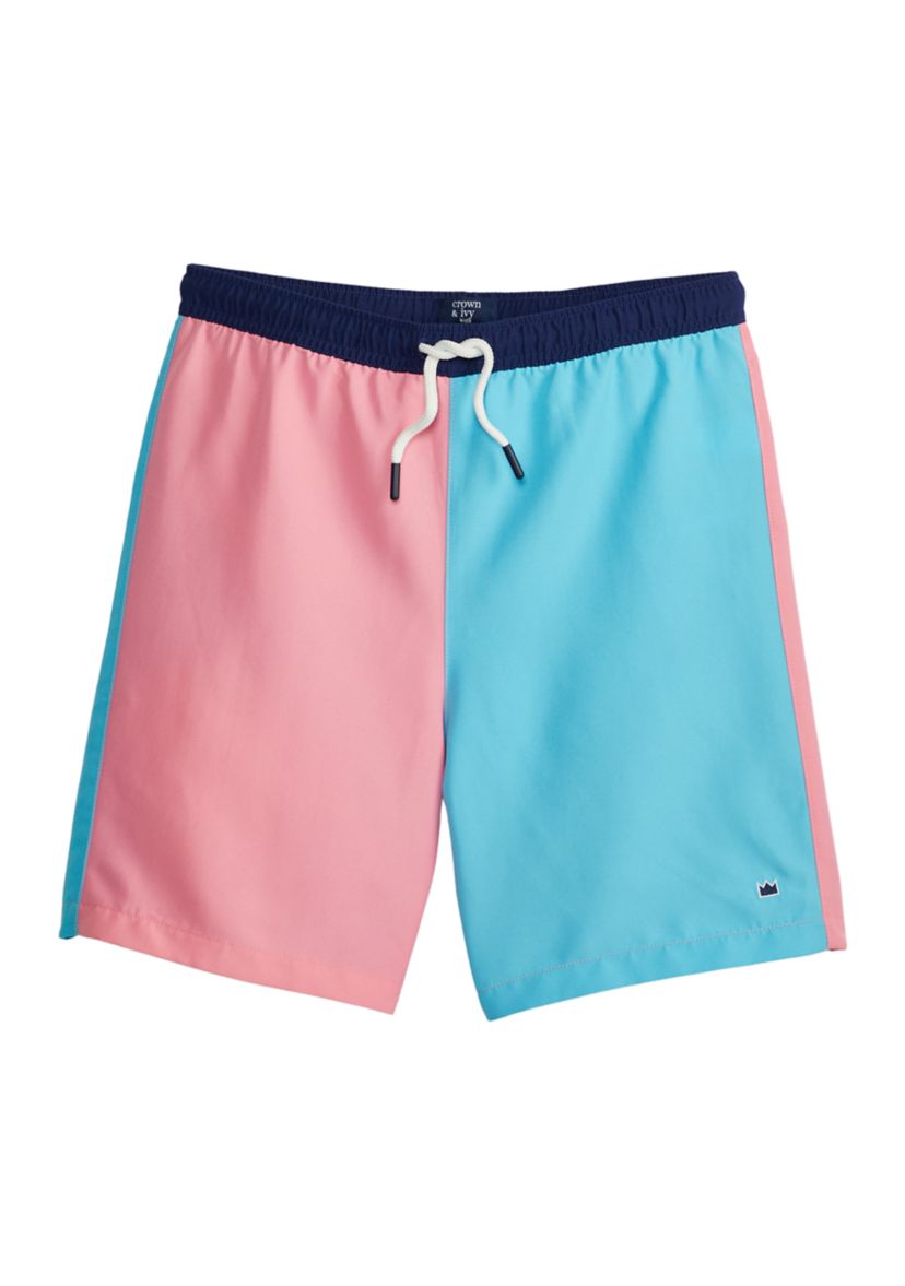 Boys 8-20 Color Block Swim Trunks 