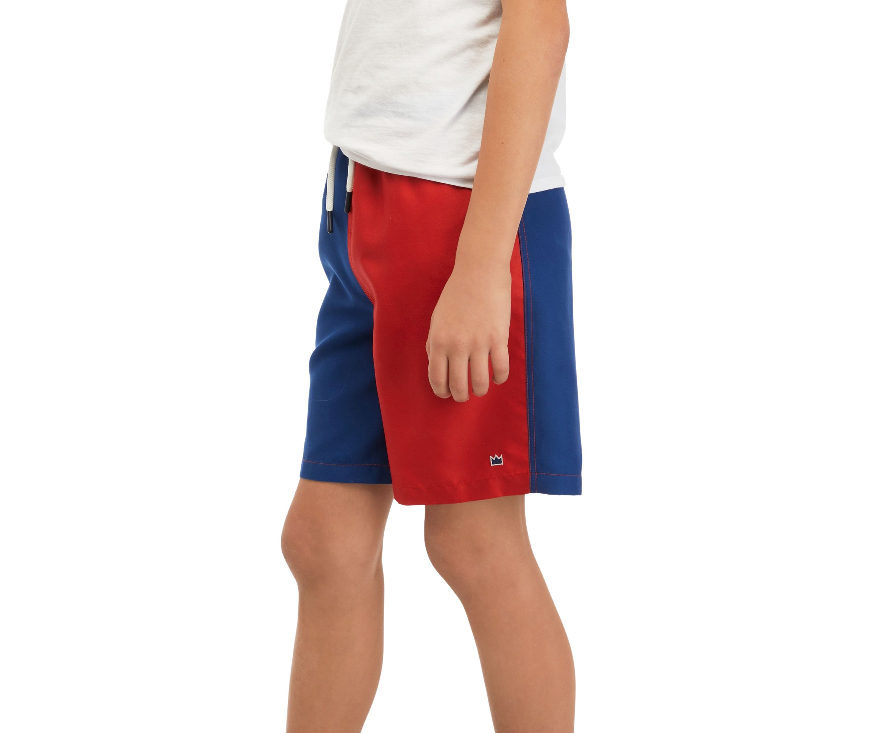 Boys 8-20 Printed Color Block Swim Trunks