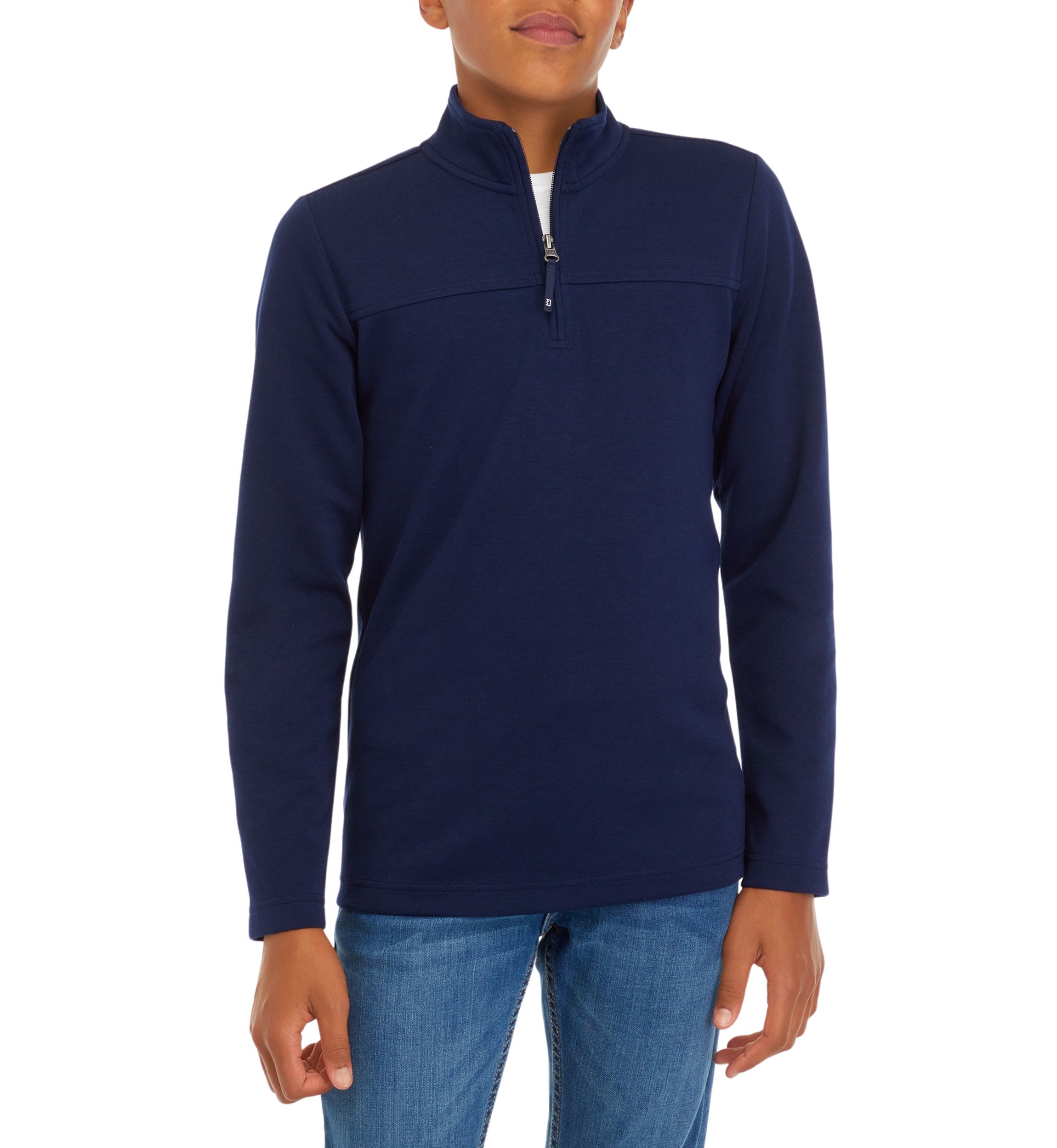 Boys 8-20 Solid 1/4 Zip Sweater