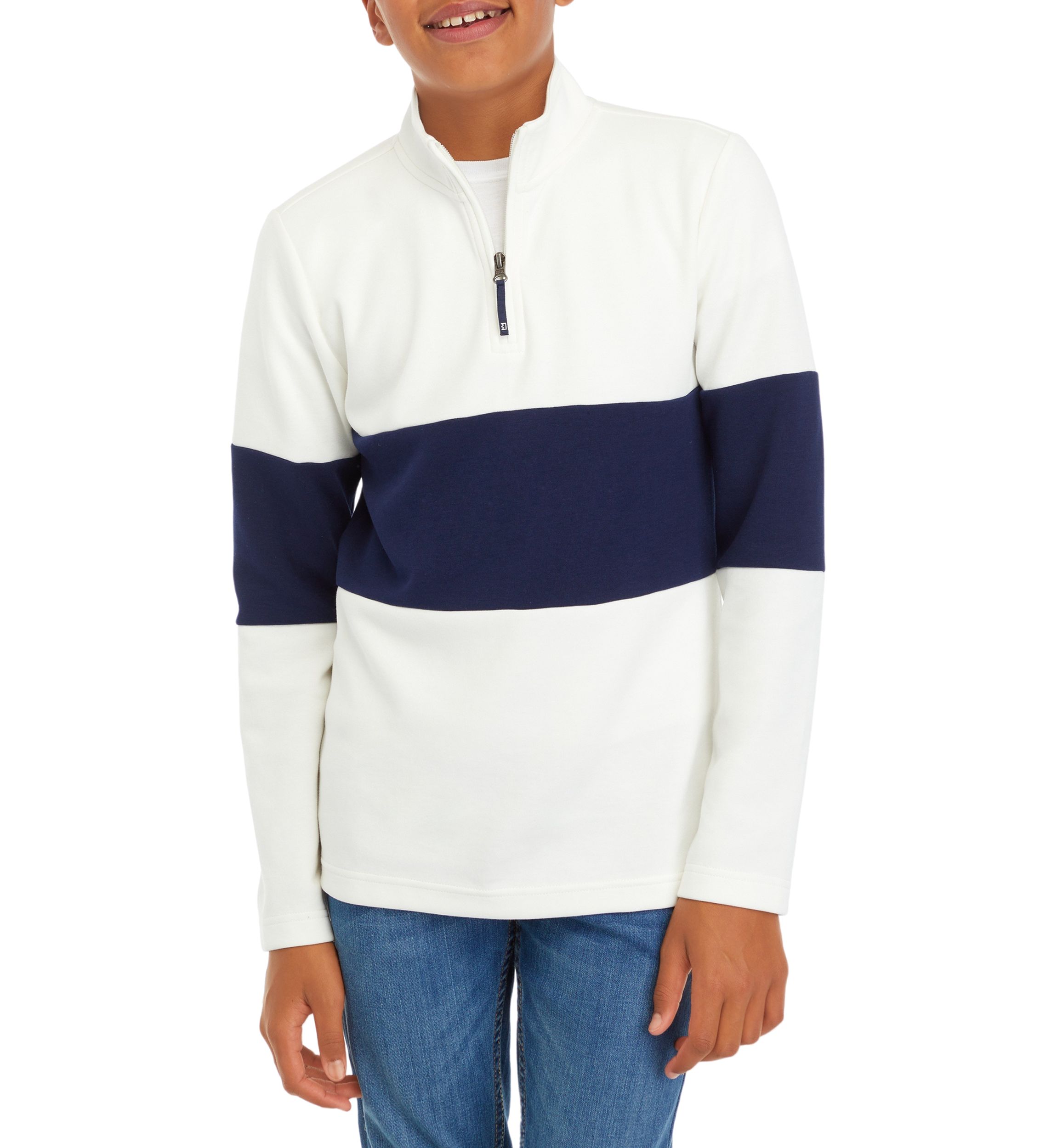 Boys 8-20 Color Blocked 1/4 Zip Sweater