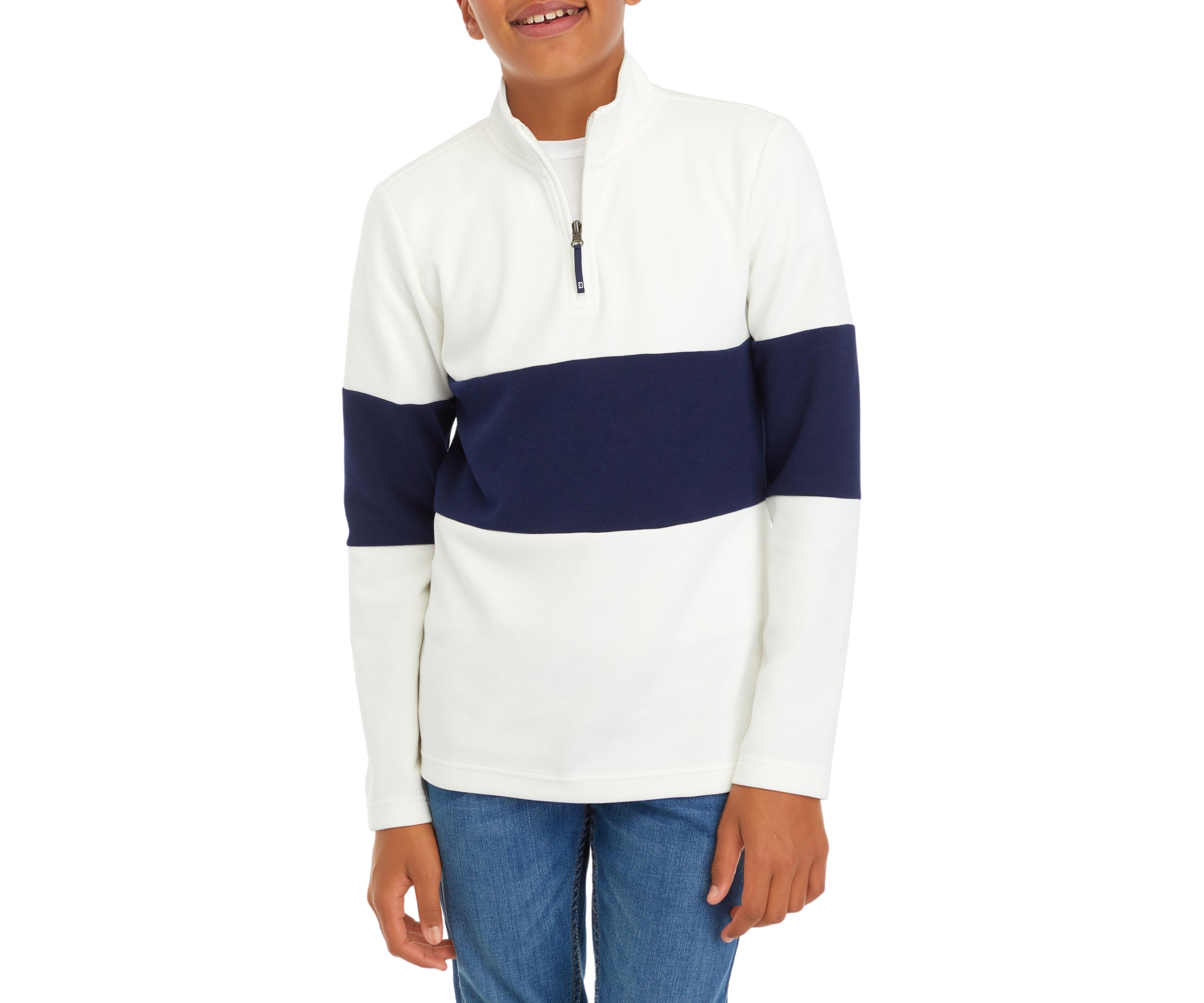 Boys 8-20 Color Blocked 1/4 Zip Sweater