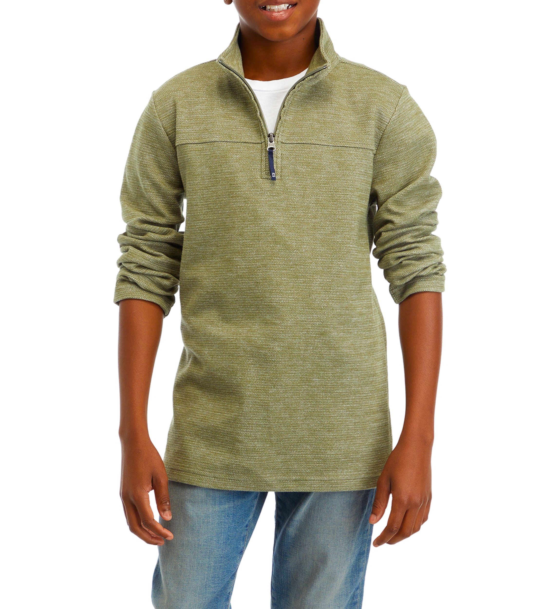 Boys 4-7 Herringbone 1/4 Zip Sweatshirt
