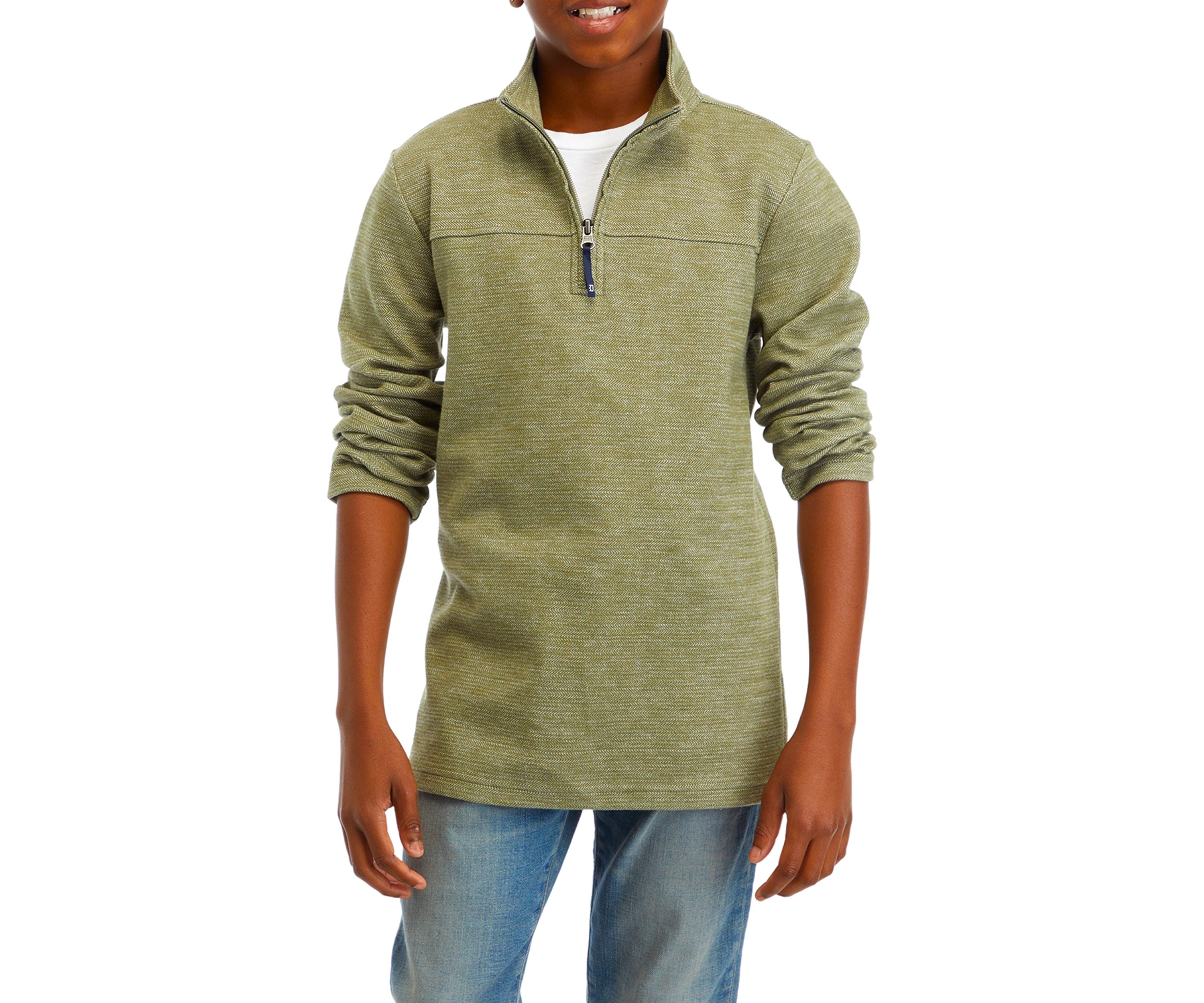 Boys 4-7 Herringbone 1/4 Zip Sweatshirt