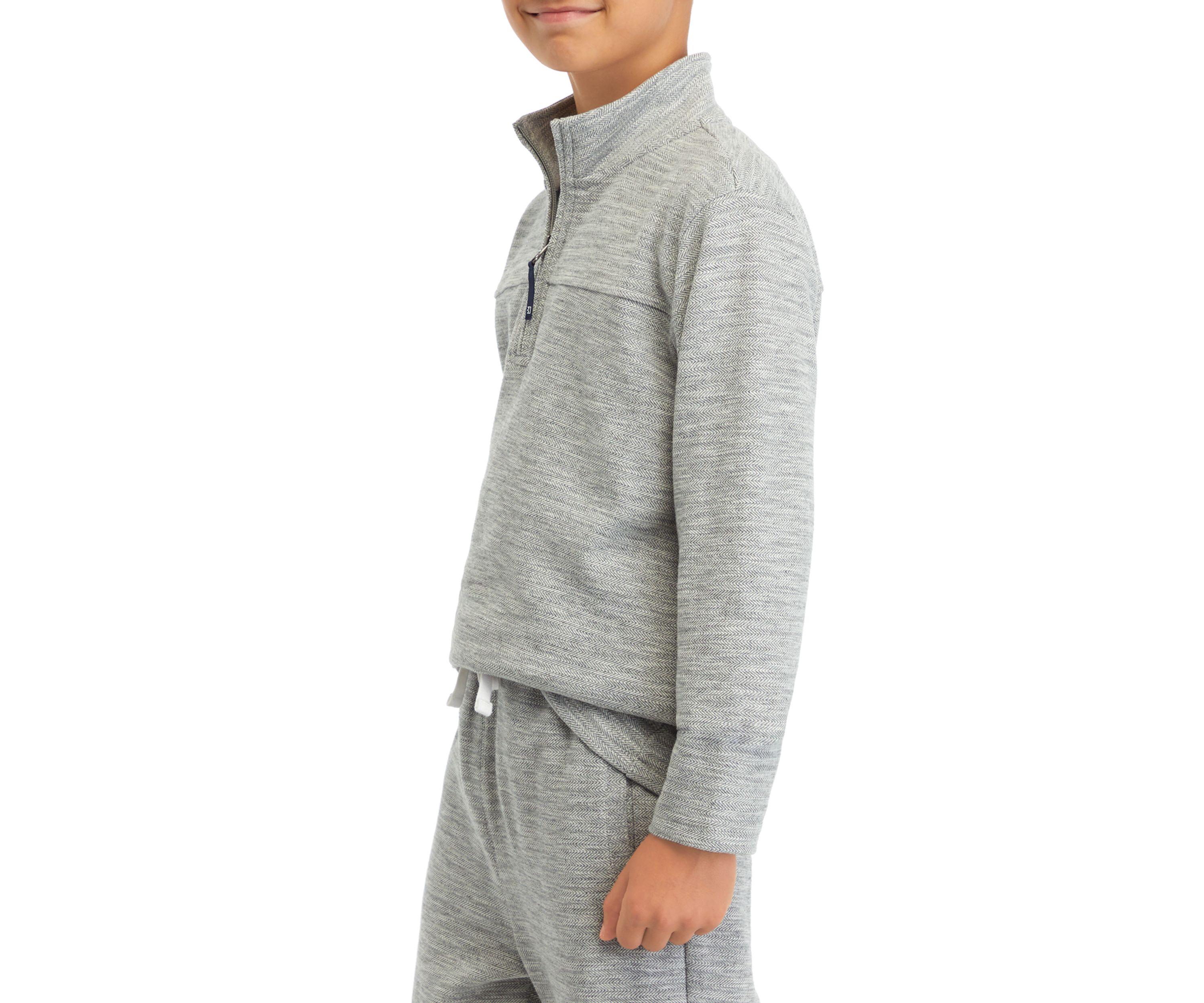 Boys 8-20 Heather Herringbone 1/4 Zip Pullover