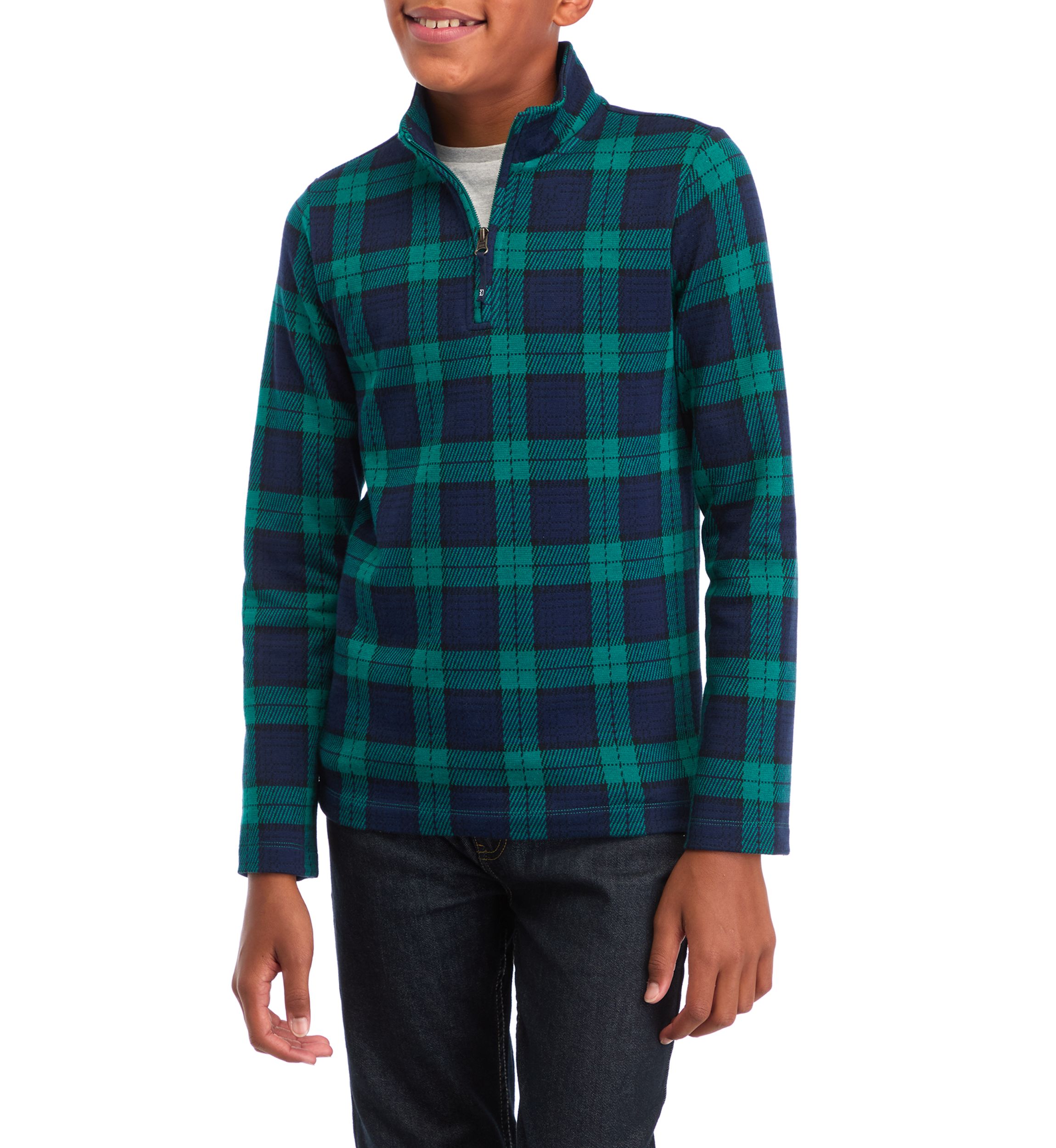Boys 8-20 Double Knit Zip Pullover