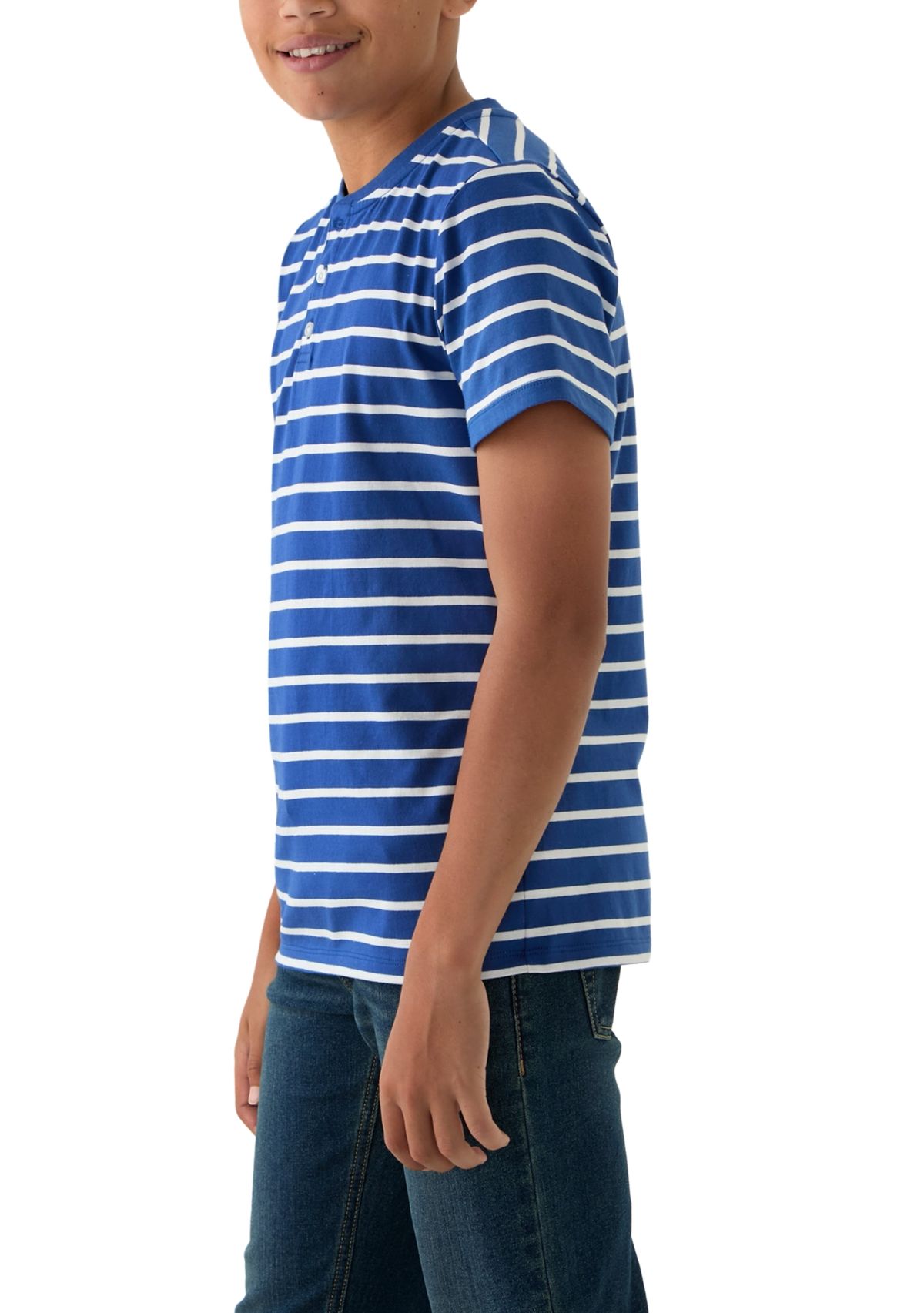 Boys 8-20 Short Sleeve Printed Henley Shirt 
