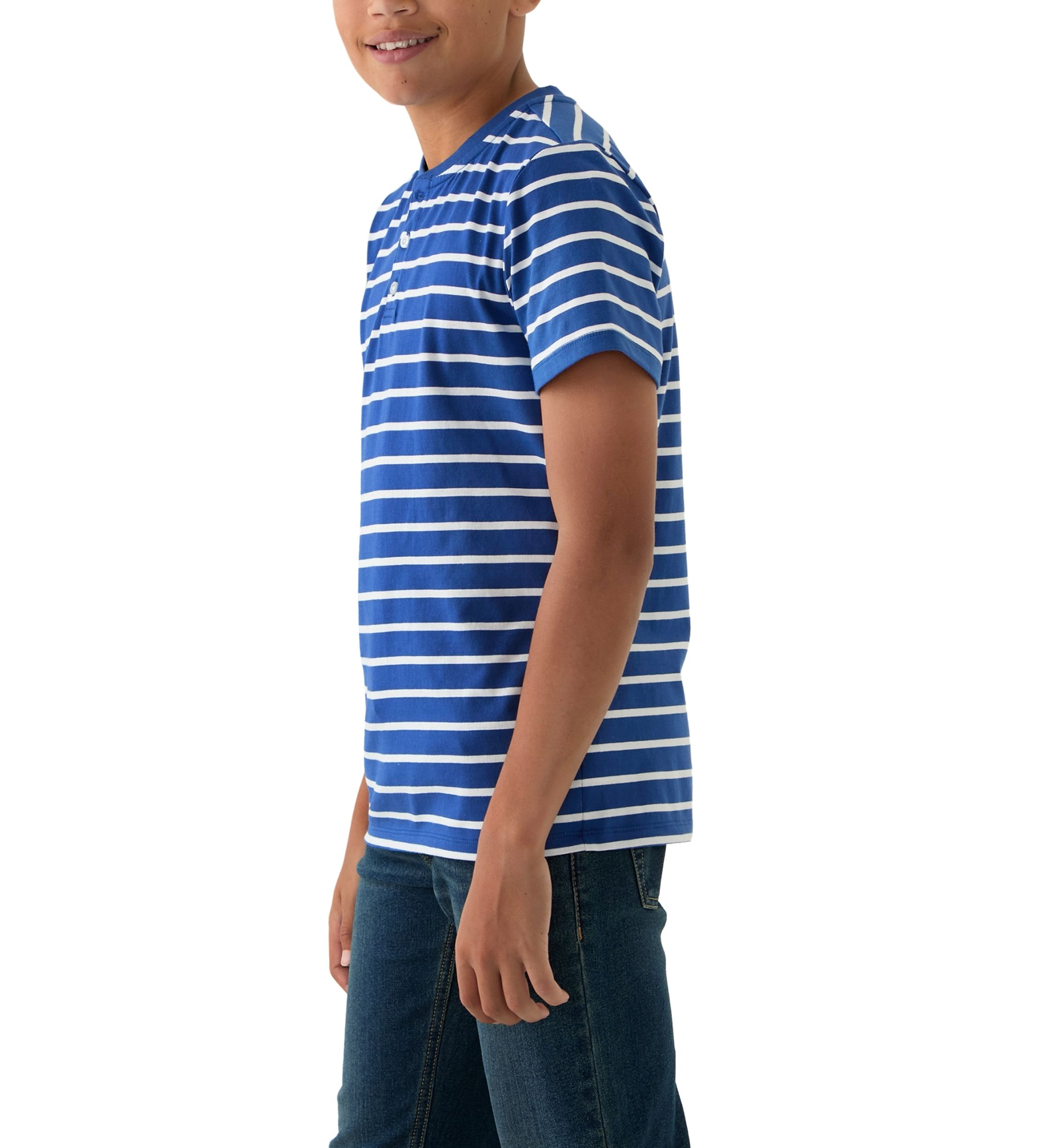 Boys 8-20 Short Sleeve Printed Henley Shirt 