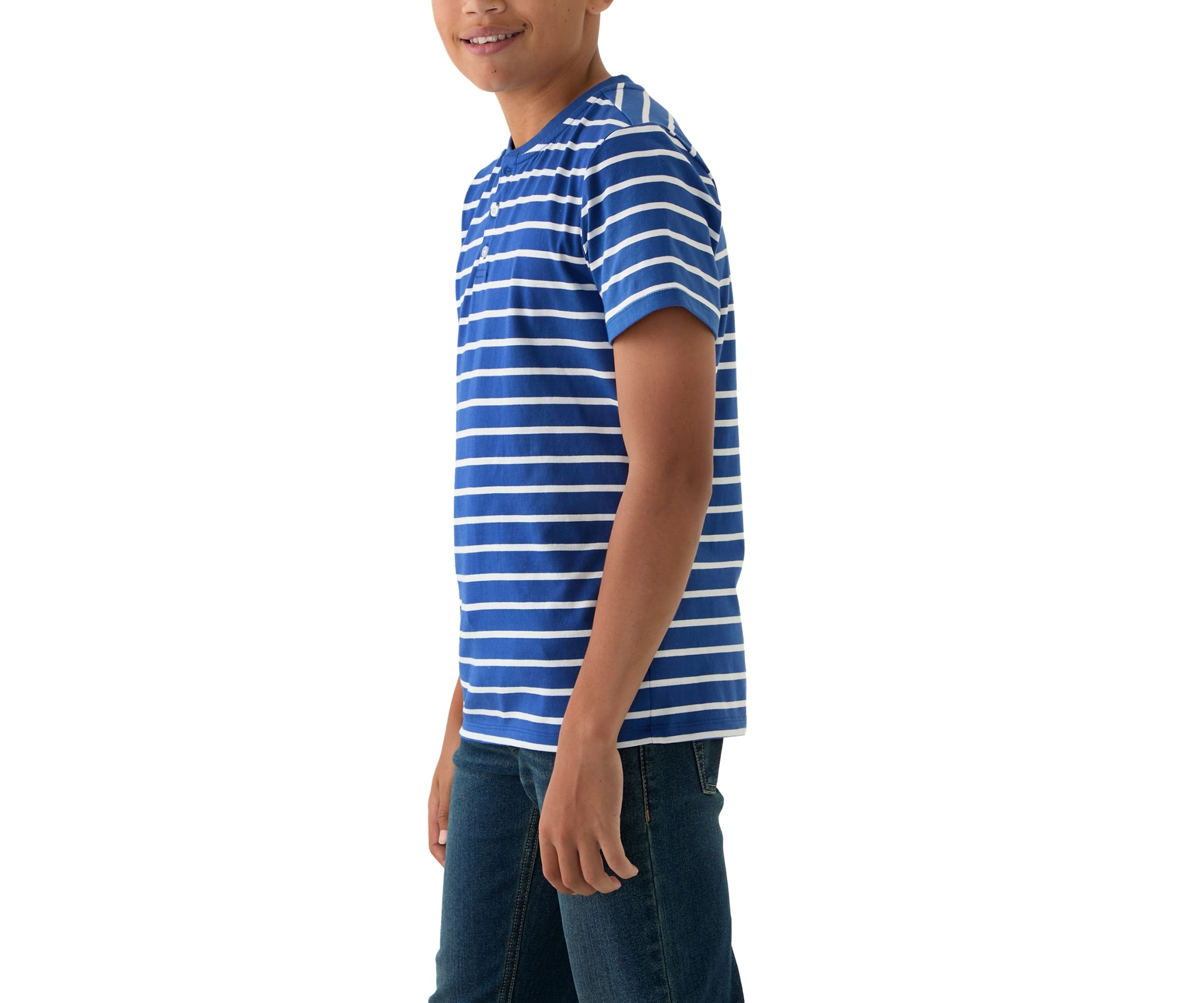 Boys 8-20 Short Sleeve Printed Henley Shirt 