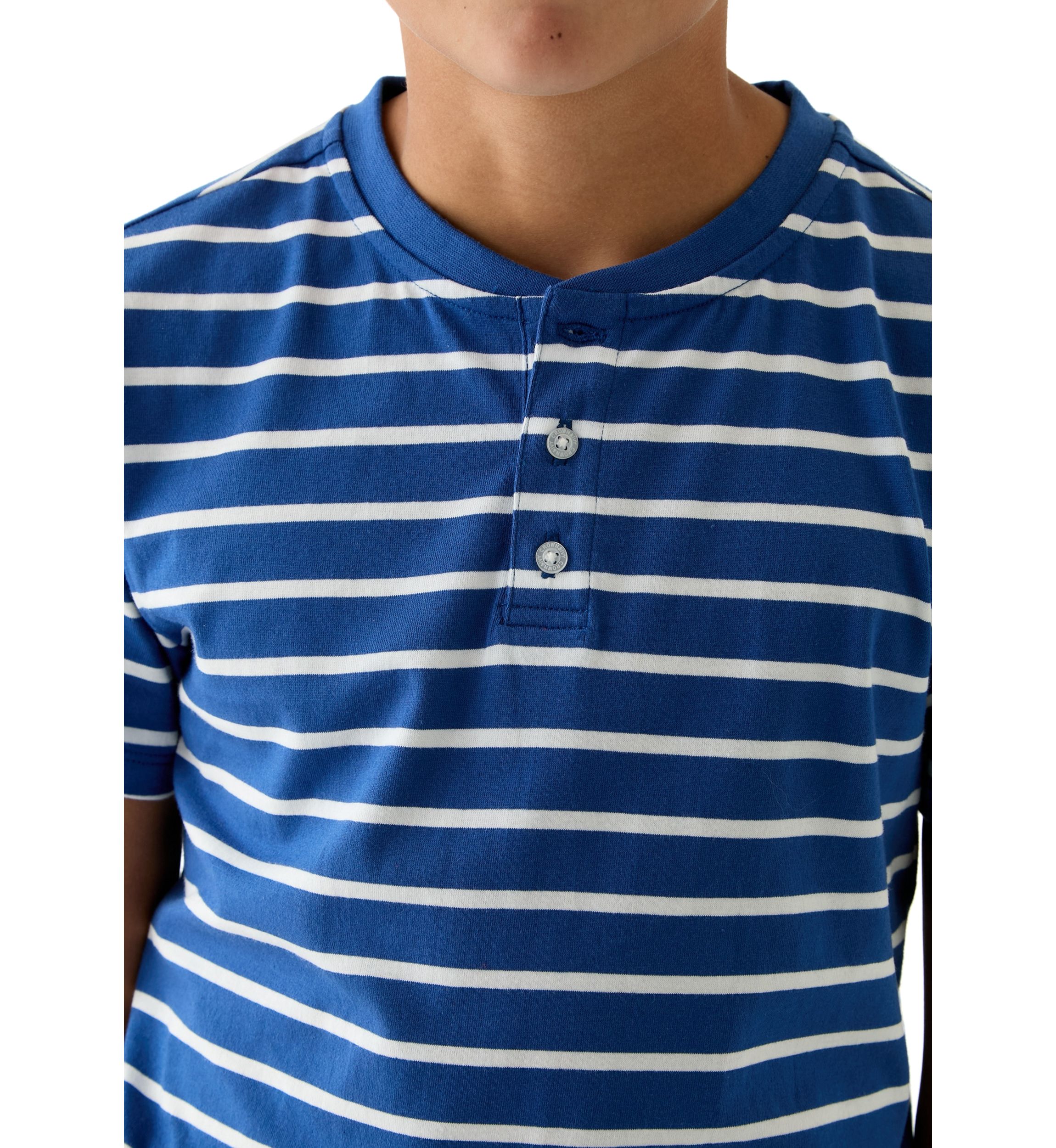 Boys 8-20 Short Sleeve Printed Henley Shirt 