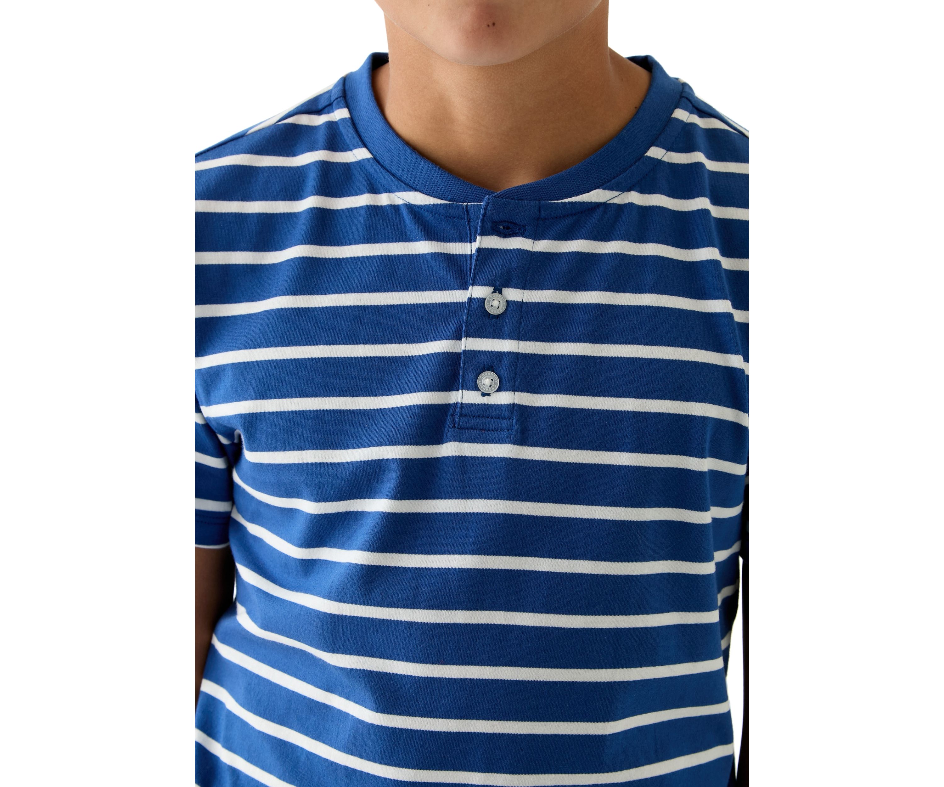 Boys 8-20 Short Sleeve Printed Henley Shirt 