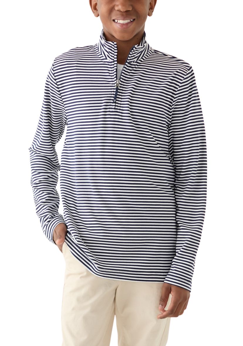Boys 8-20 Stripe Performance 1/4 Zip Pullover