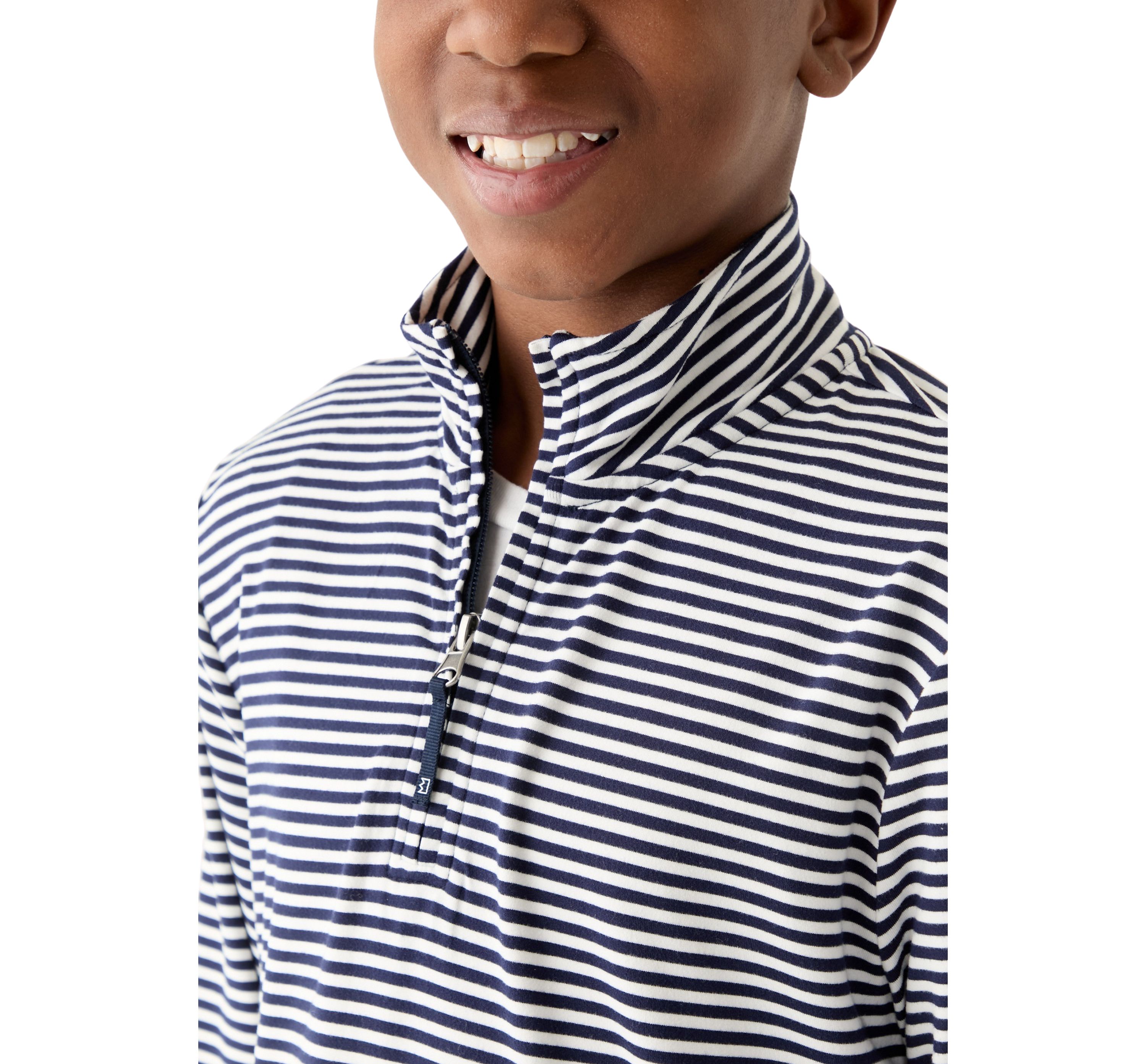 Boys 8-20 Stripe Performance 1/4 Zip Pullover