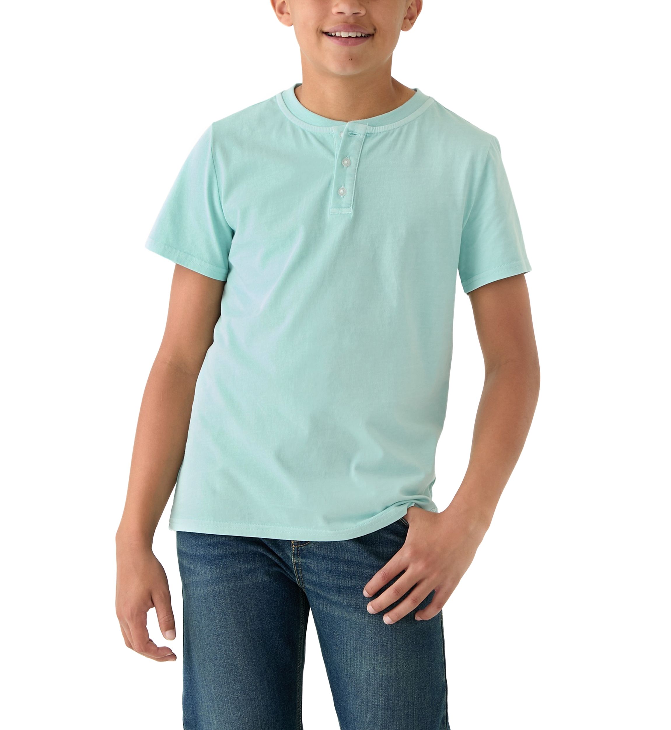Boys 8-20 Solid Henley Shirt 