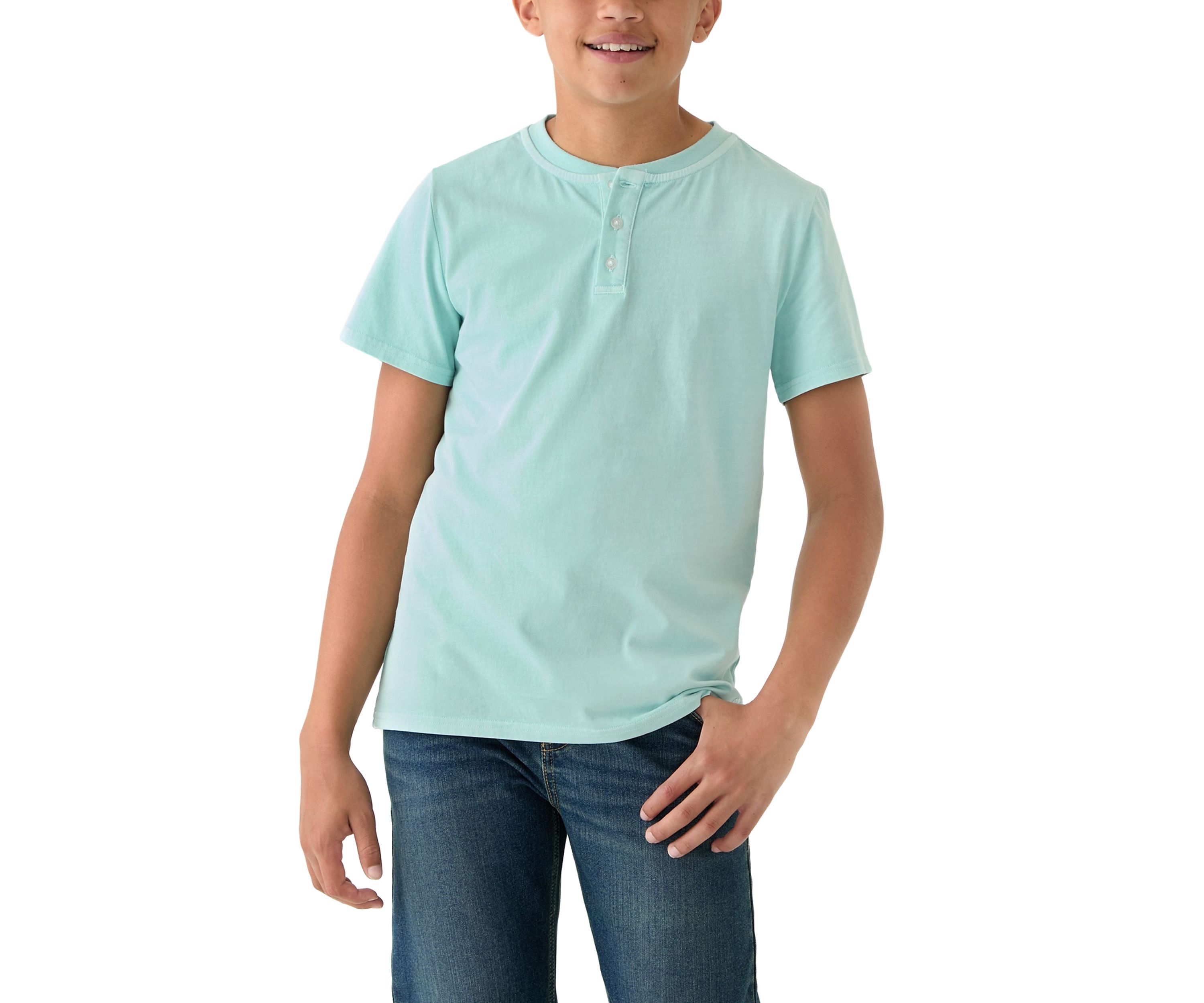 Boys 8-20 Solid Henley Shirt 