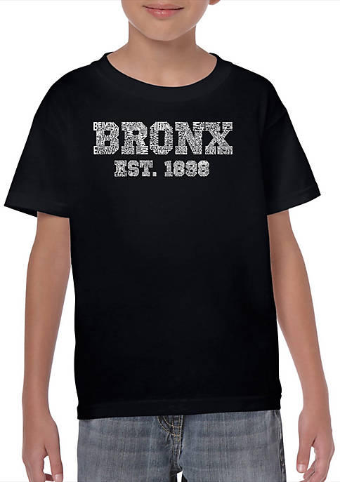 Boys 8-20 Word Art T Shirt - Popular Neighborhoods in Bronx NY