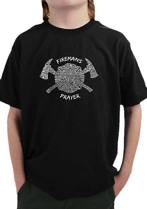 Boys 8-20 Word Art T Shirt - Firemans Prayer