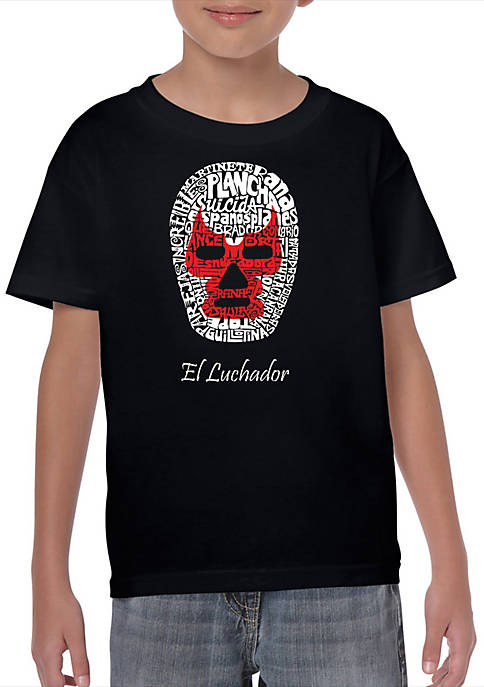 Boys 8-20 Word Art T Shirt - Mexican Wrestling Mask