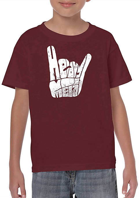 Boys Word Art T Shirt - Heavy Metal