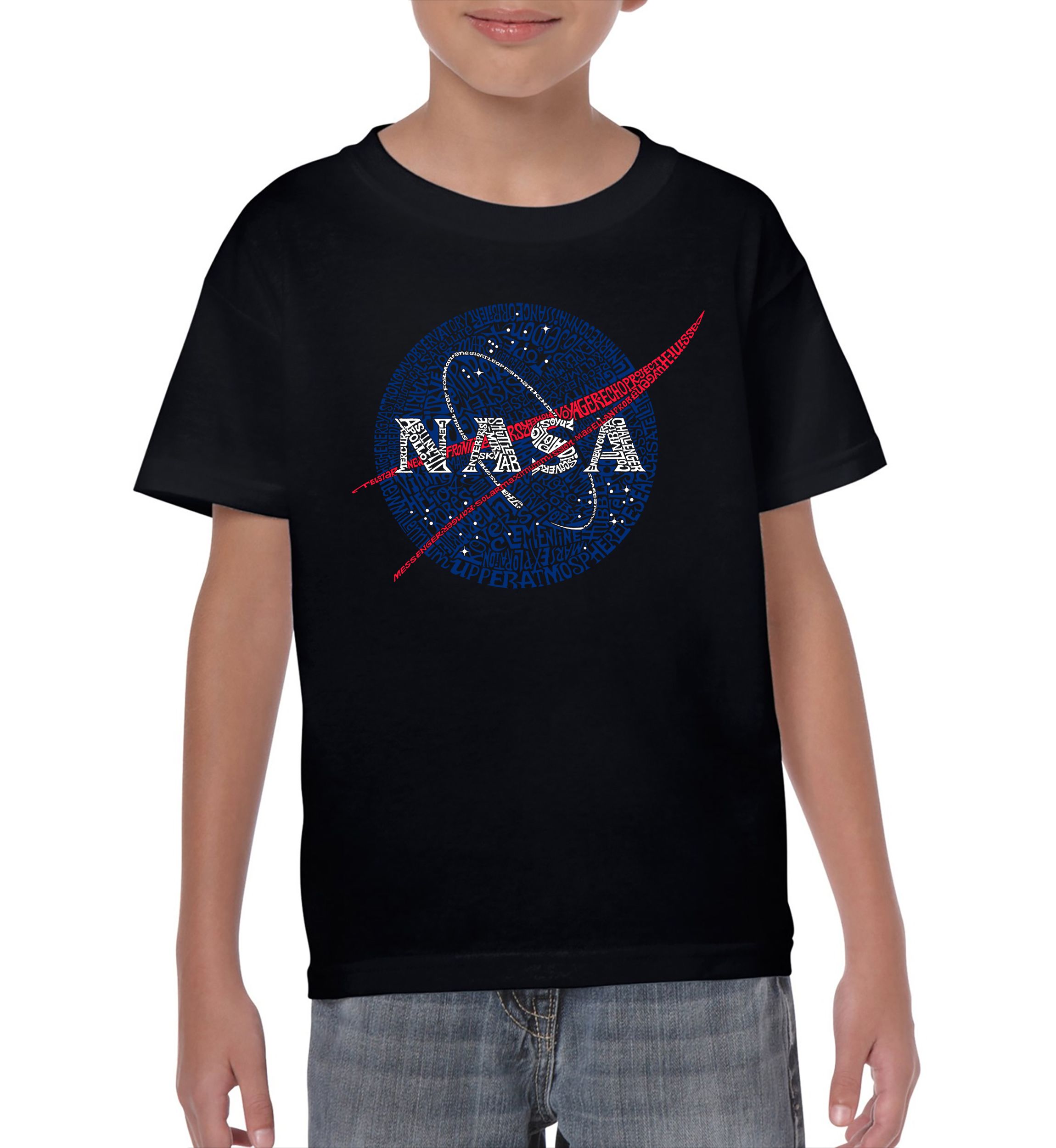 Boys 8-20 Word Art Graphic T-Shirt - NASAs Most Notable Missions