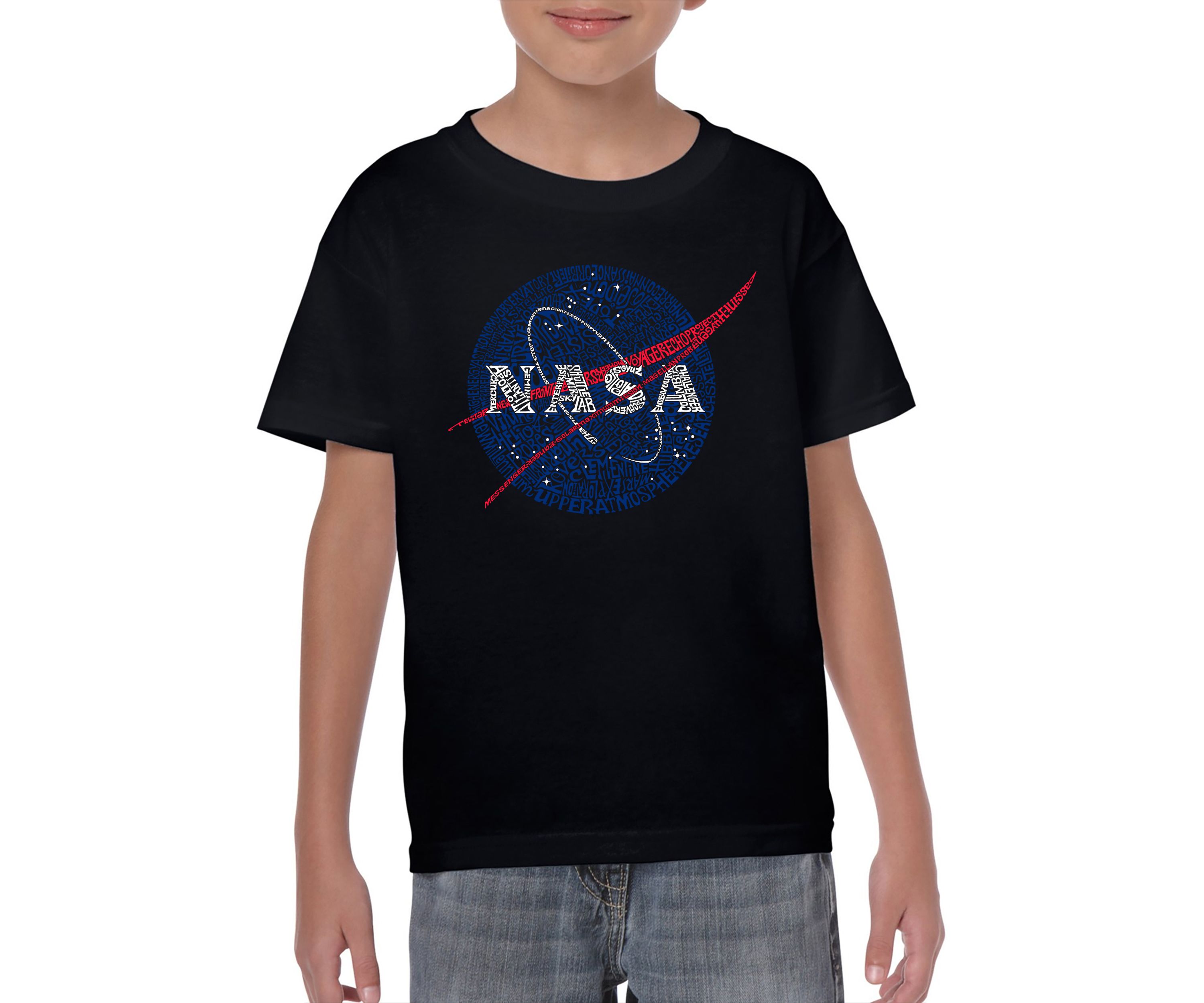 Boys 8-20 Word Art Graphic T-Shirt - NASAs Most Notable Missions