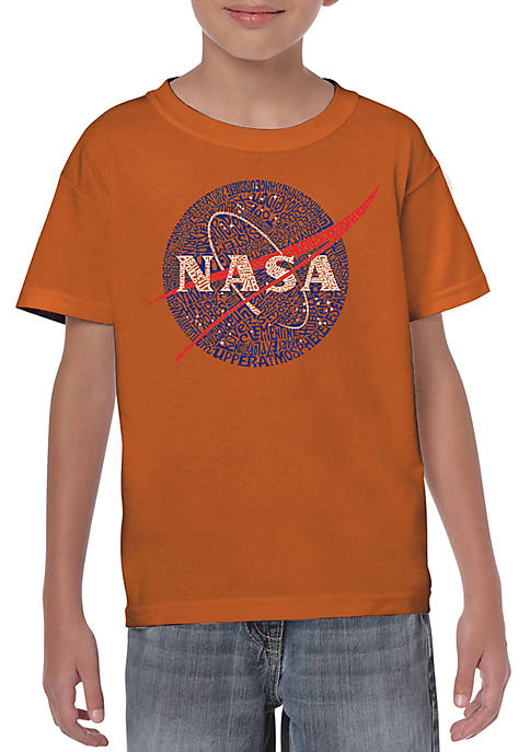 Boys 8-20 Word Art Graphic T-Shirt - NASAs Most Notable Missions