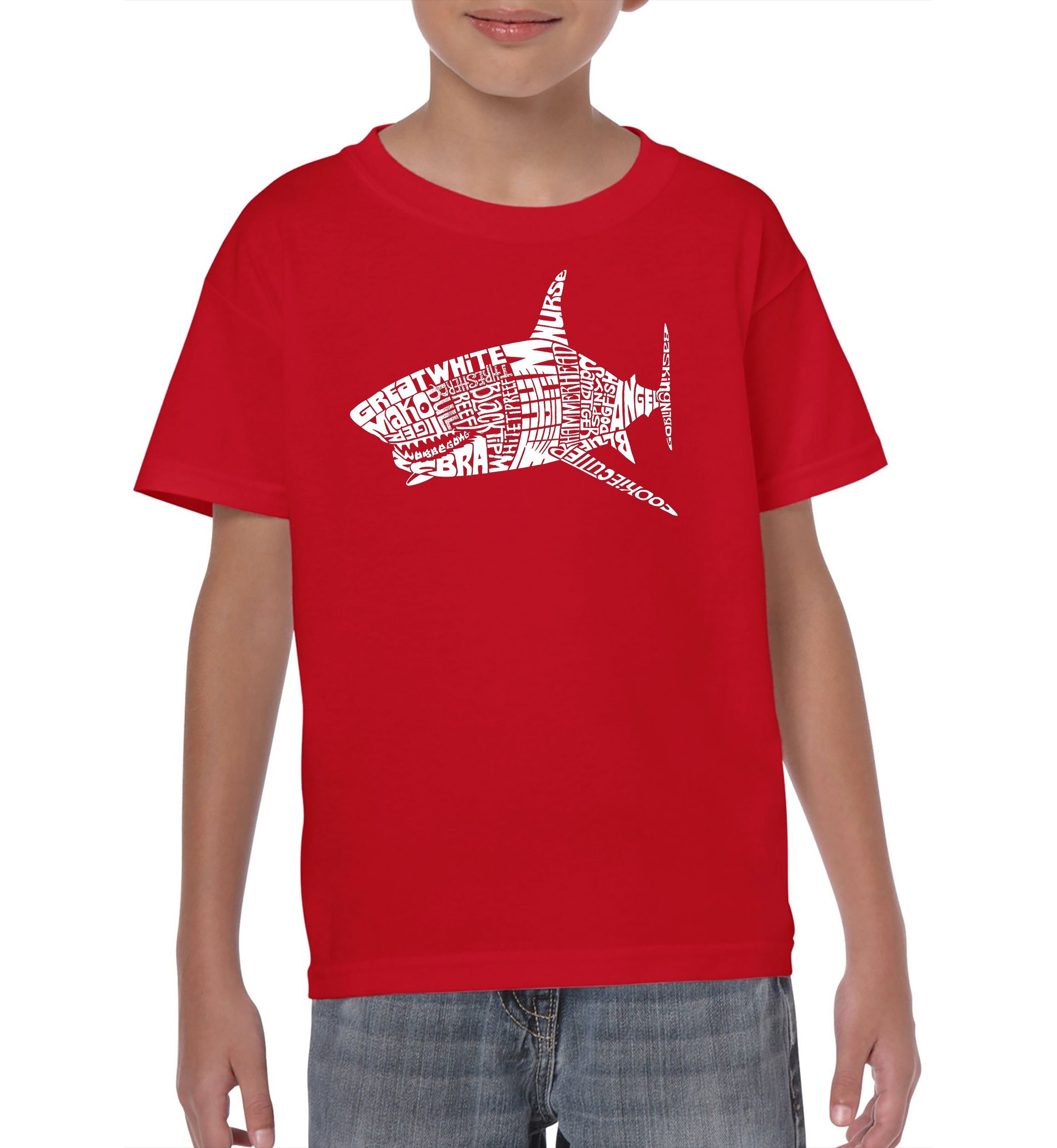 Boys 8-20 Word Art T Shirt - Species of Shark
