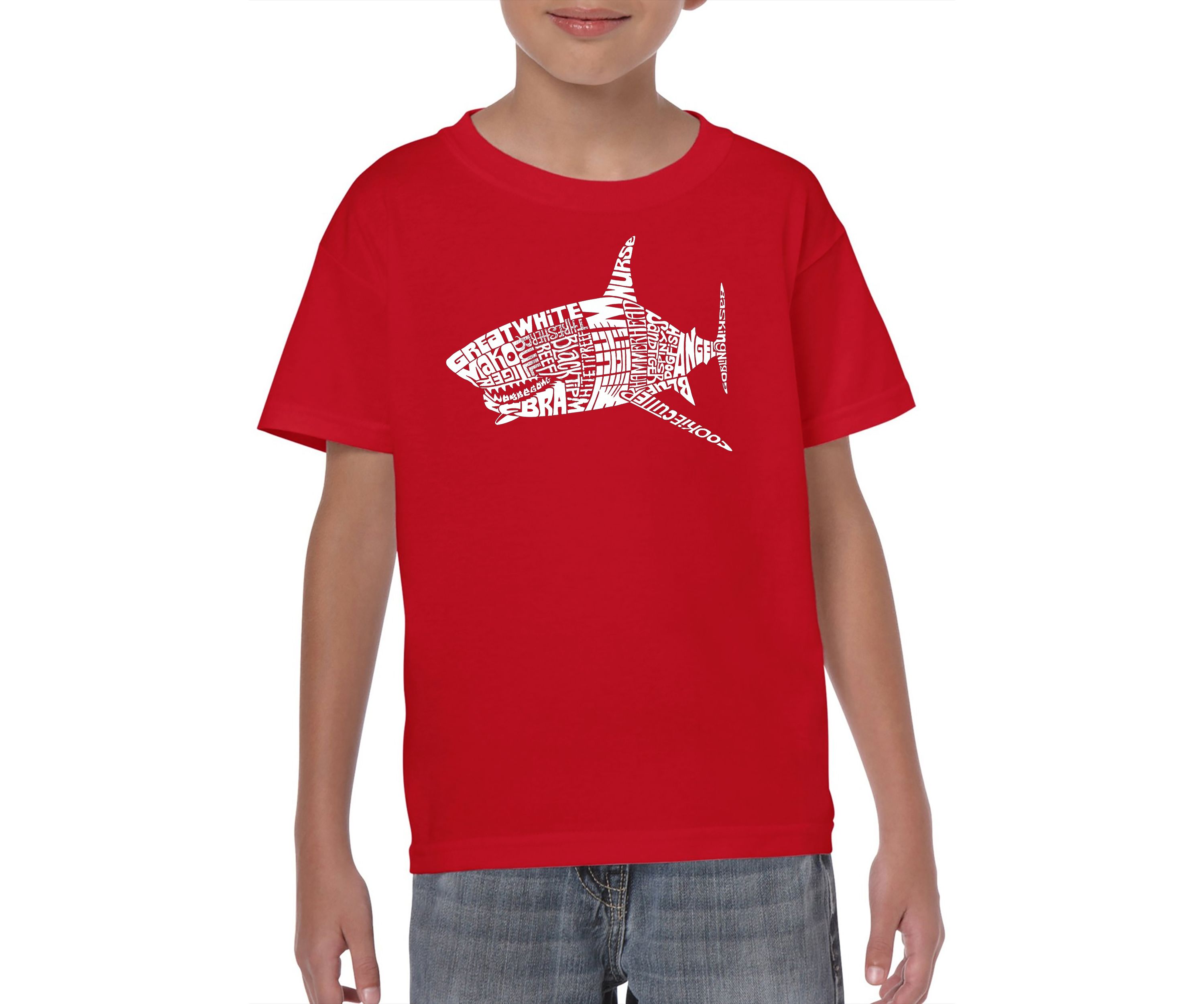Boys 8-20 Word Art T Shirt - Species of Shark