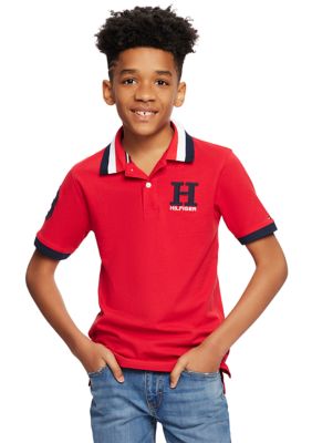 Tommy Hilfiger Boys 8-20 Logo Polo Shirt, Red, XL
