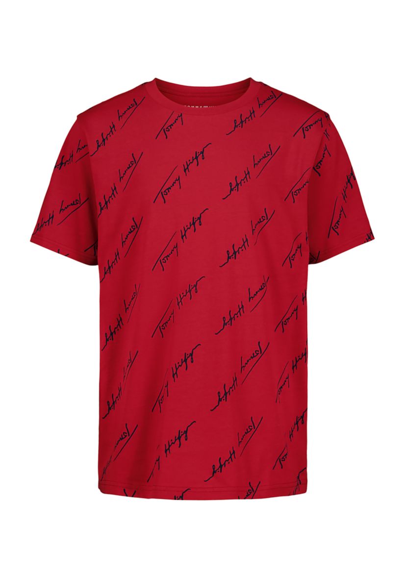 Boys 8-20 Angleed Script Printed T-Shirt