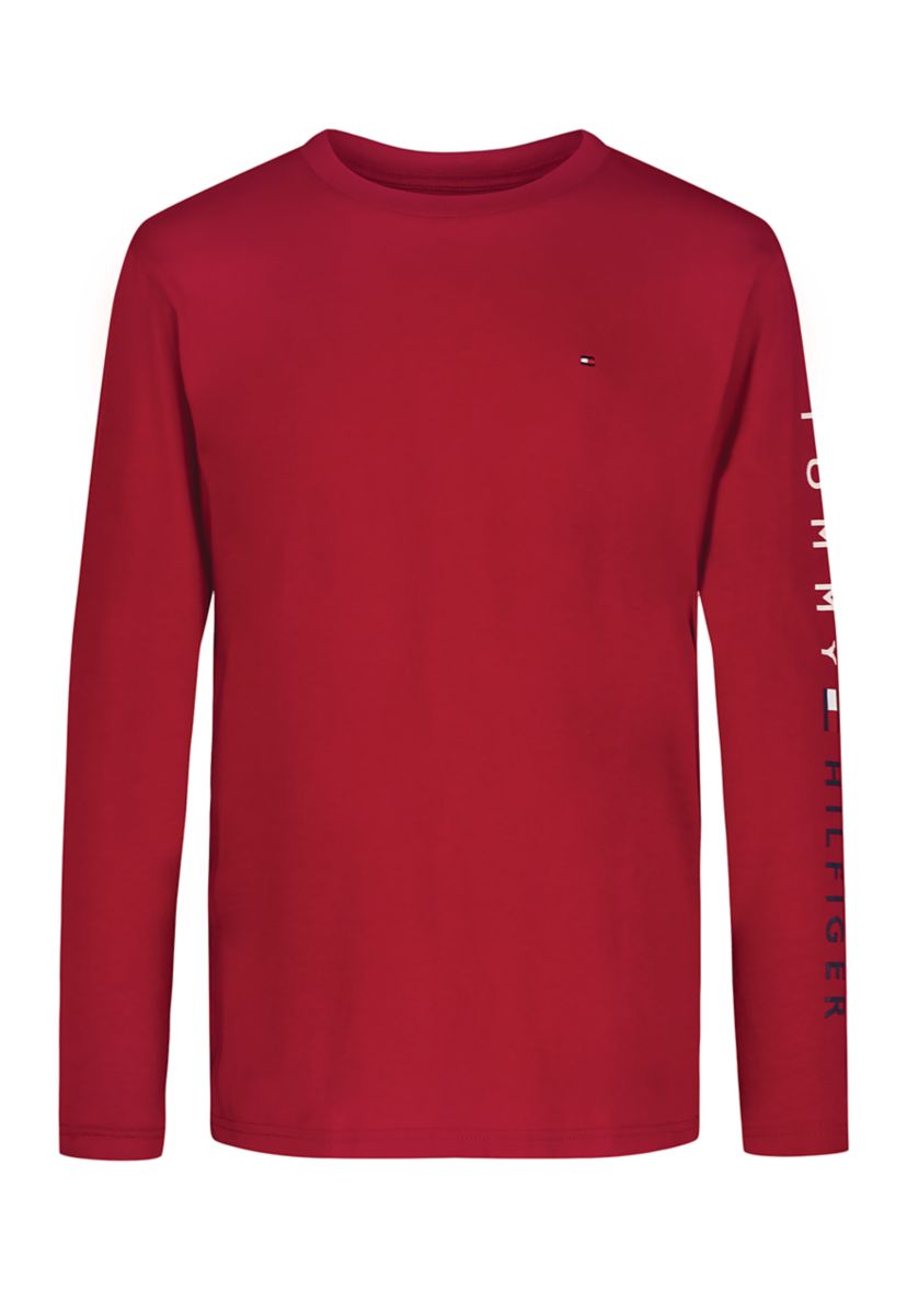 Boys 8-20 Script Logo Sleeve T-Shirt