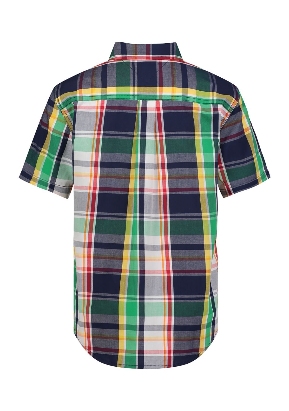 Boys 4-7 Short Sleeve Woven Multi Plaid Shirt