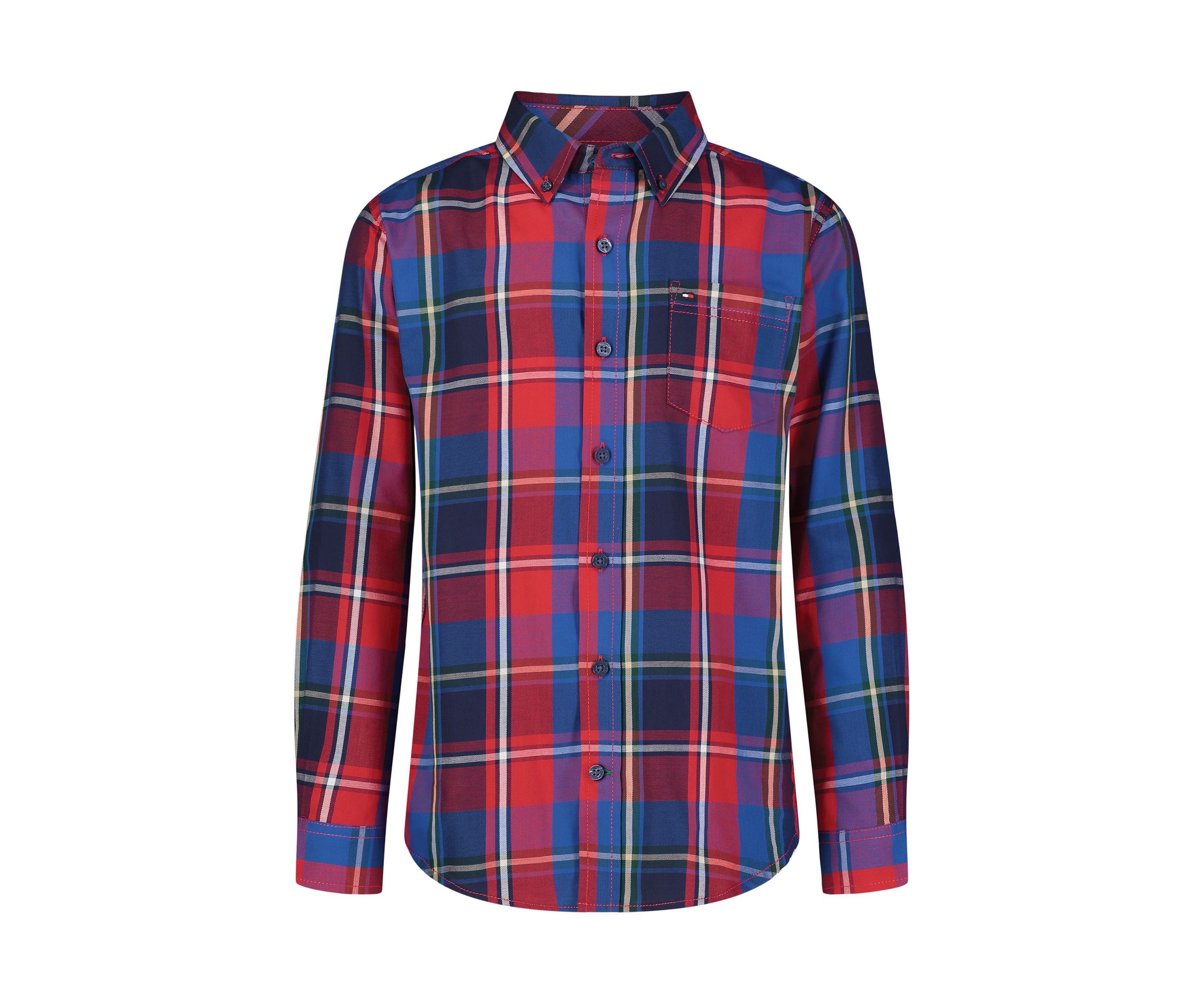 Boys 8-20 Saturated Plaid Printed Shirt