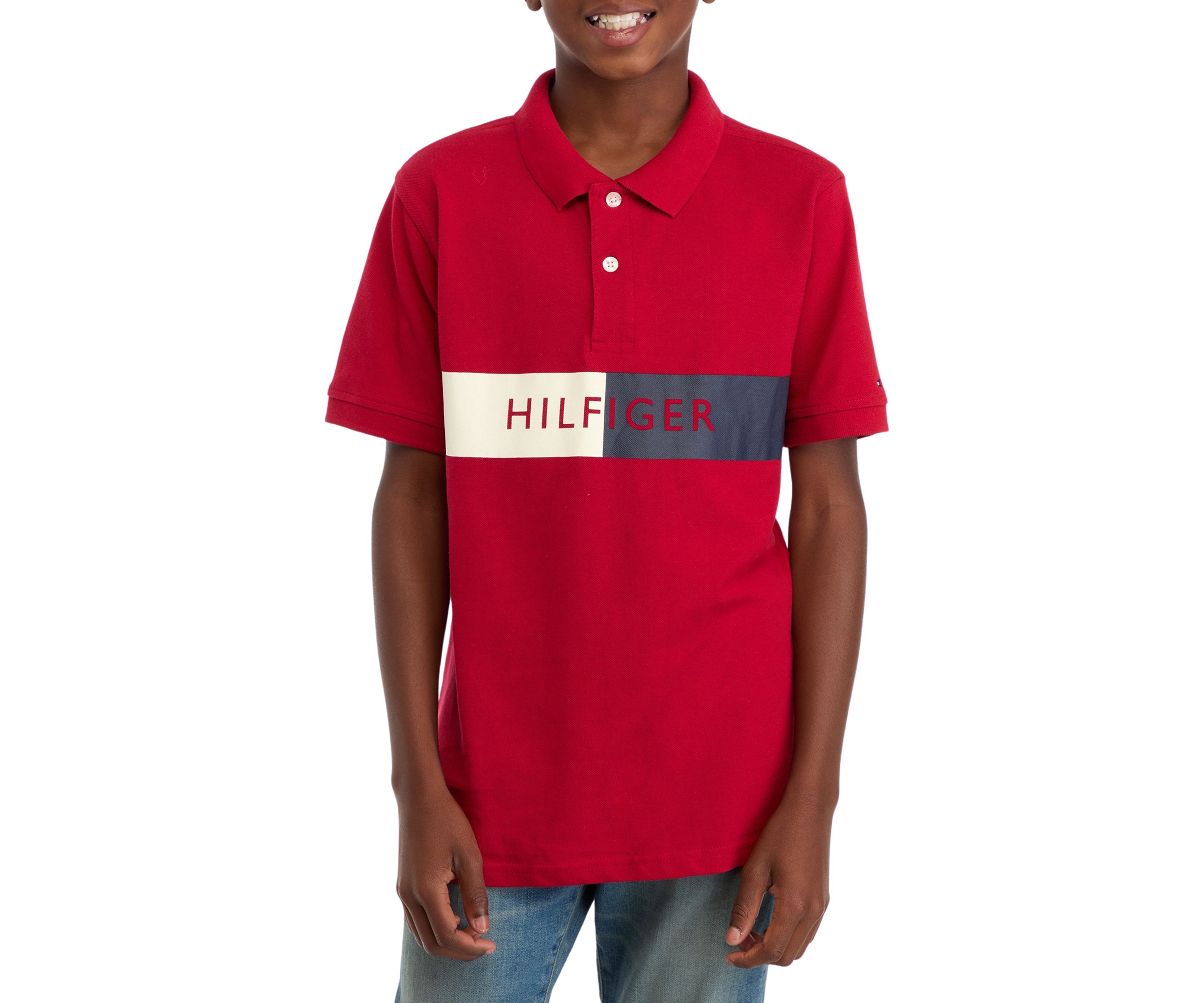 Boys 8-20 Split Stripe Polo Shirt