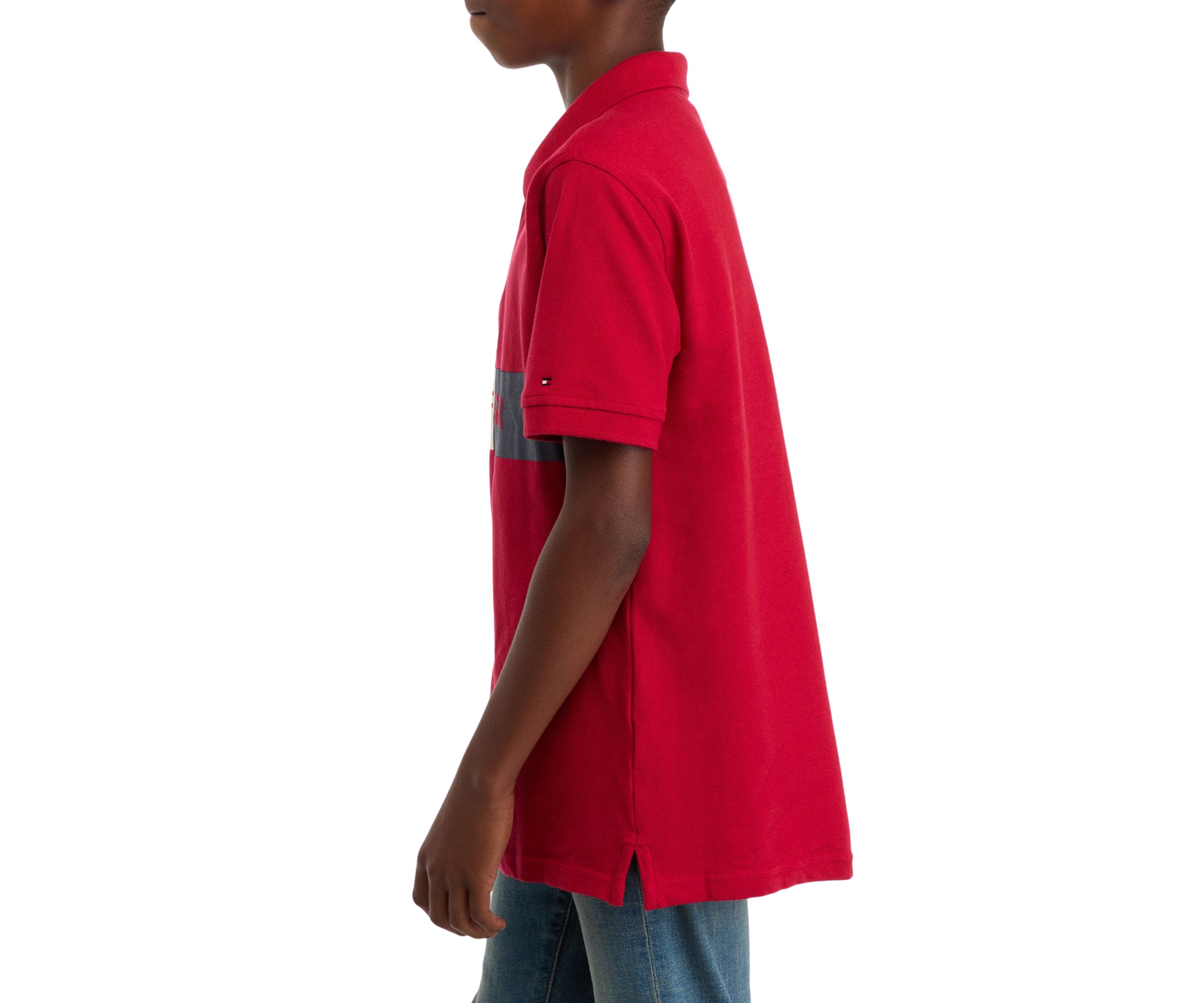 Boys 8-20 Split Stripe Polo Shirt