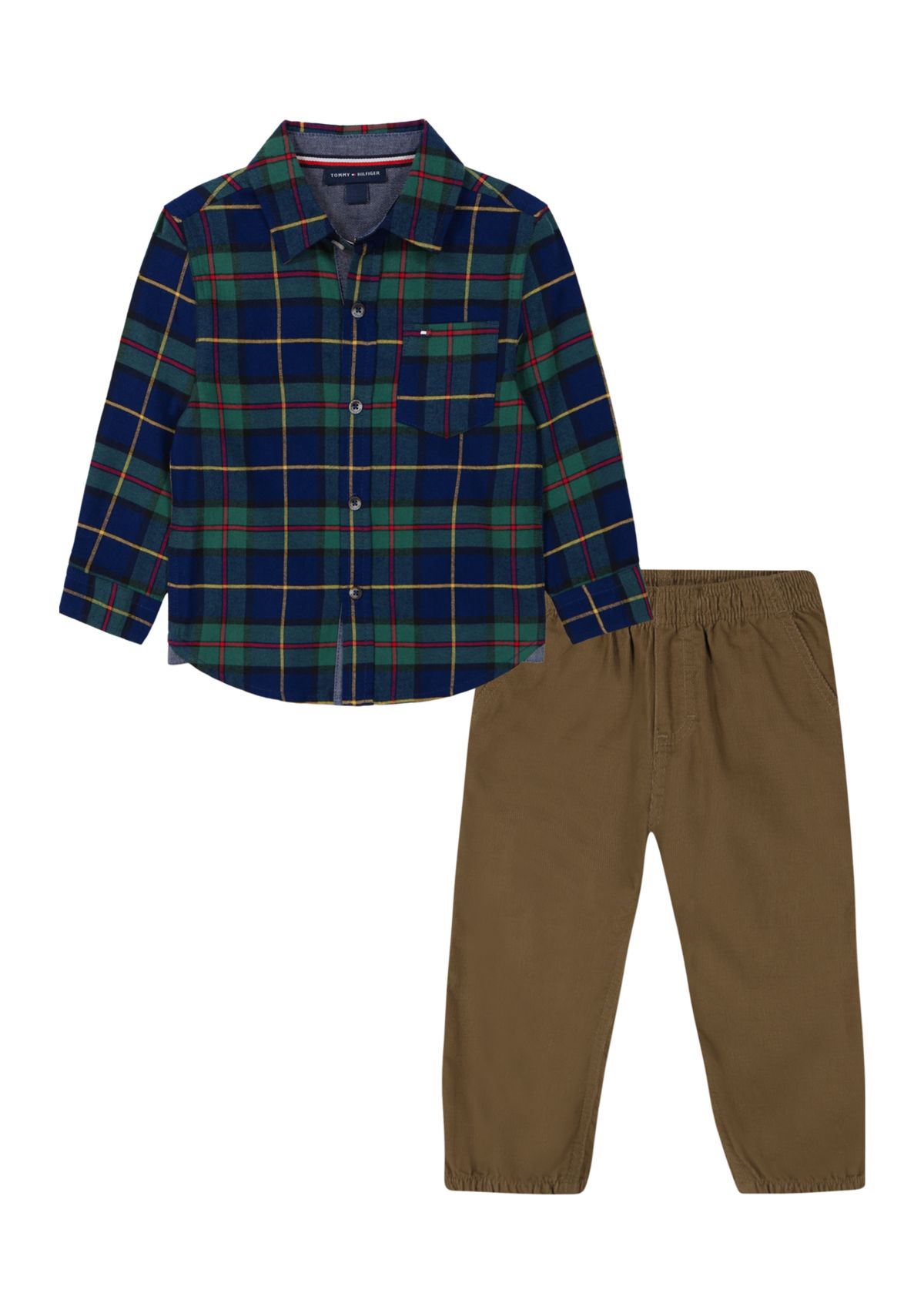 Boys 4-7 Plaid Printed Woven Set