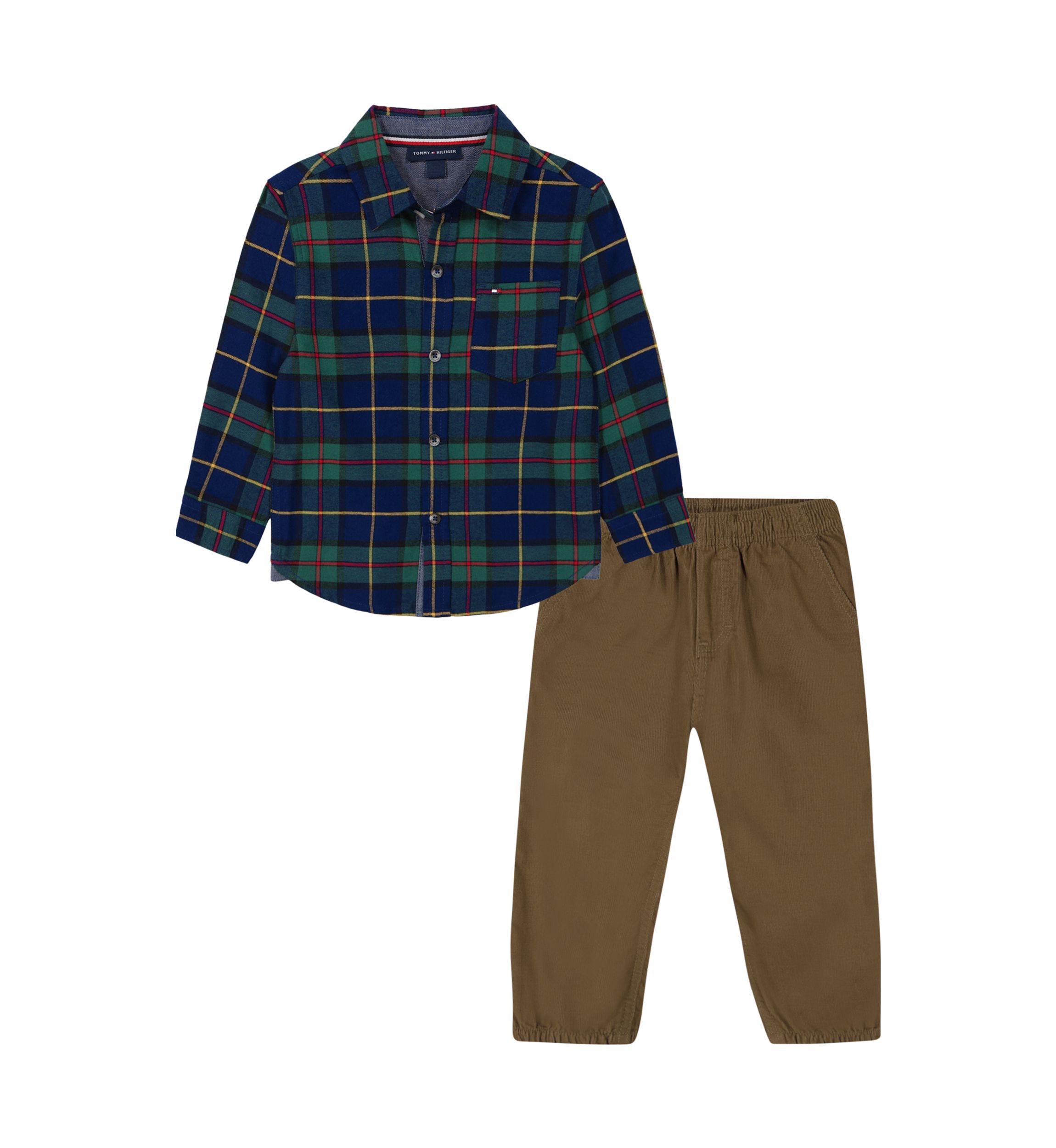 Boys 4-7 Plaid Printed Woven Set