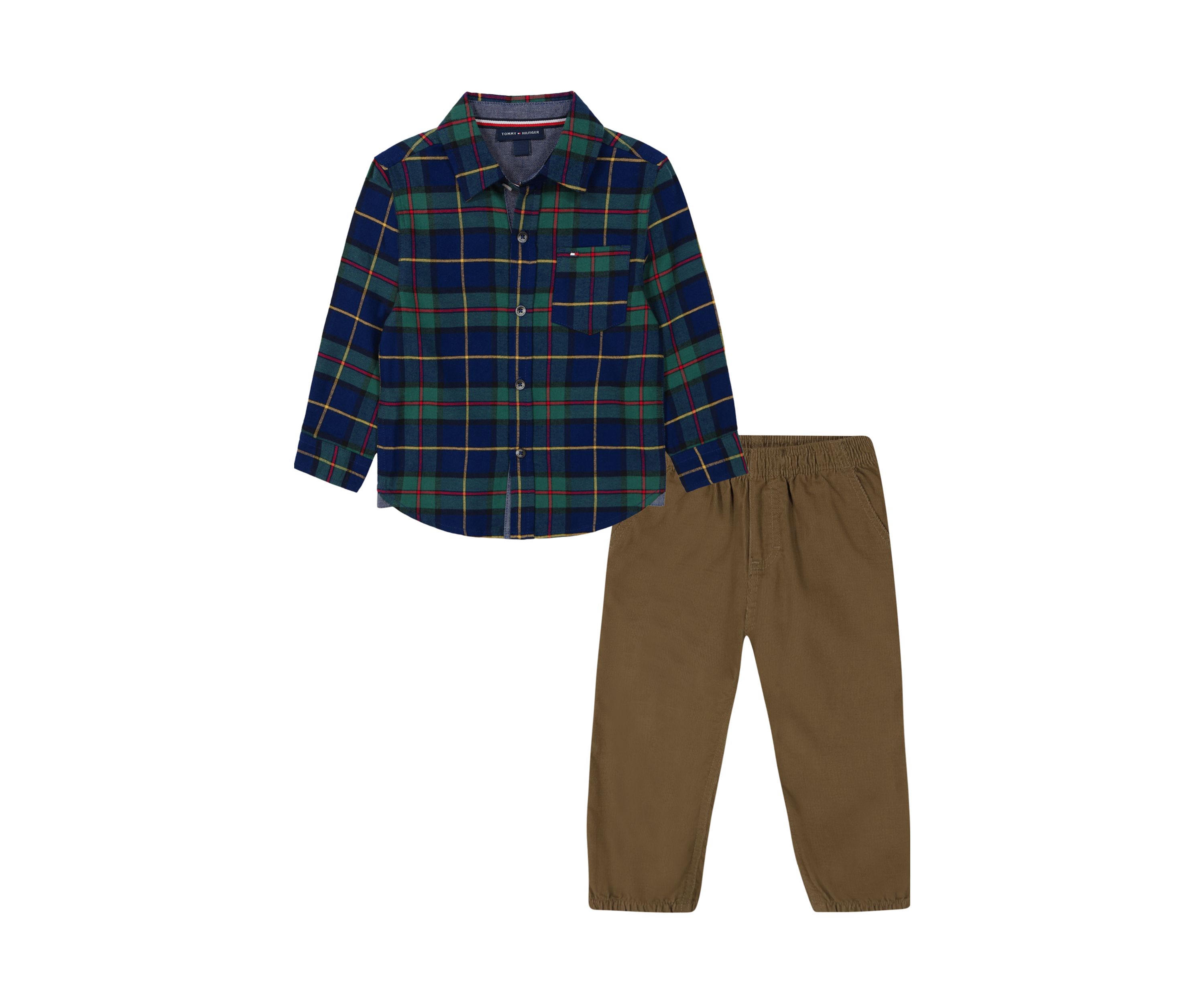 Boys 4-7 Plaid Printed Woven Set