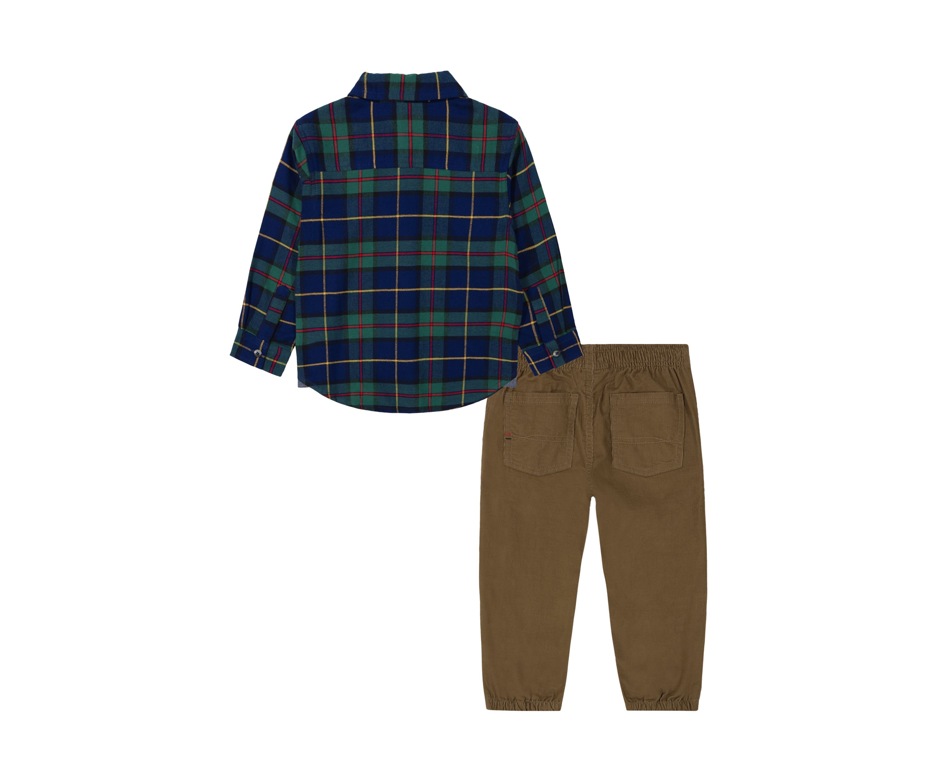 Boys 4-7 Plaid Printed Woven Set