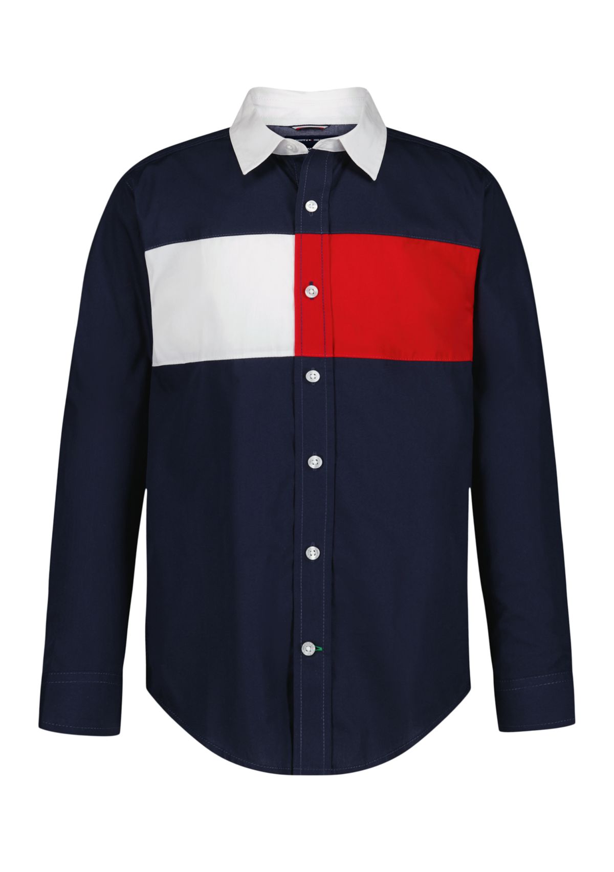 Boys 8-20 Long Sleeve Chest Flag Button Down Shirt 