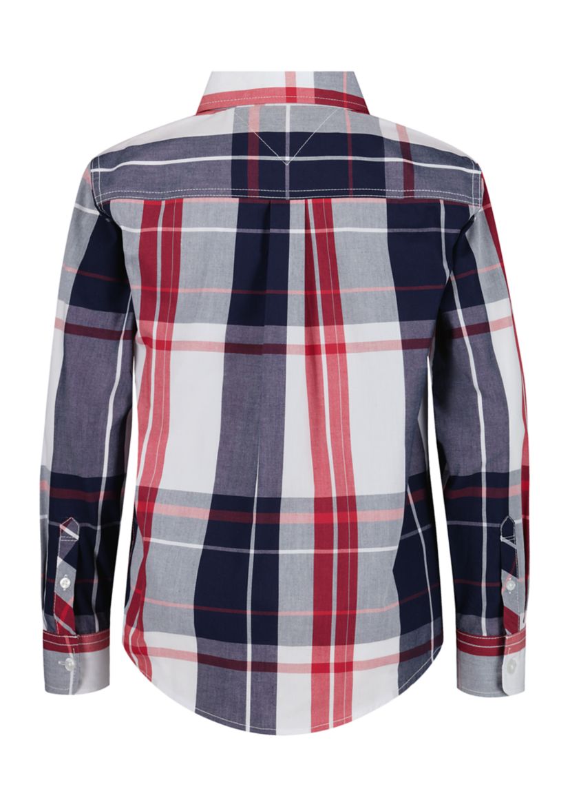 Boys 8-20 Oversized Plaid Button Down Shirt 