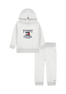 Tommy Hilfiger Boys 4-7 2 Piece Fleece Flag Graphic Hoodie and Joggers Set