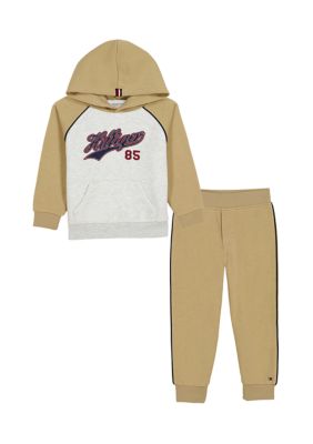 Tommy Hilfiger Boys 4-7 2 Piece Fleece Raglan Sleeve Hoodie and Joggers Set